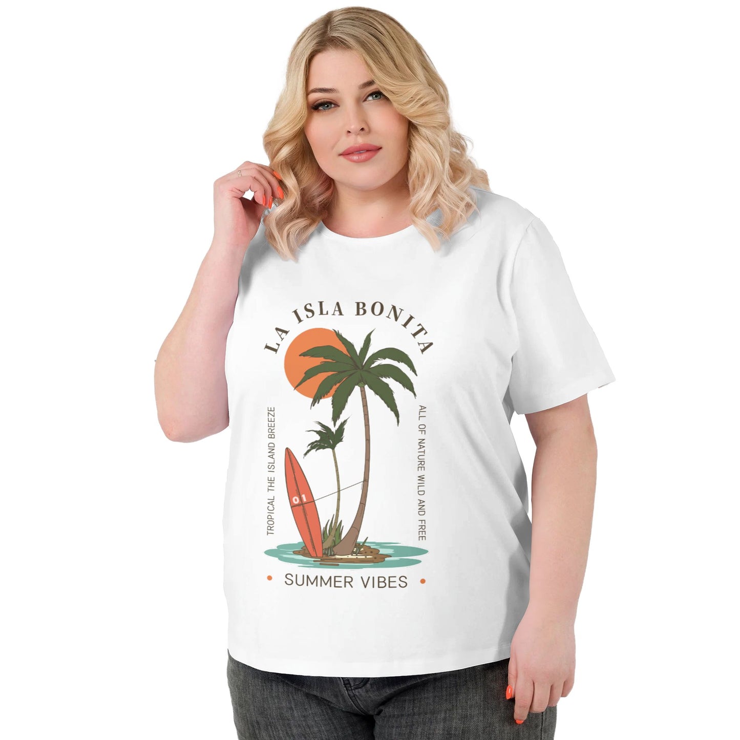 Coconut Tree Women Extra Large Plus Size T Shirts