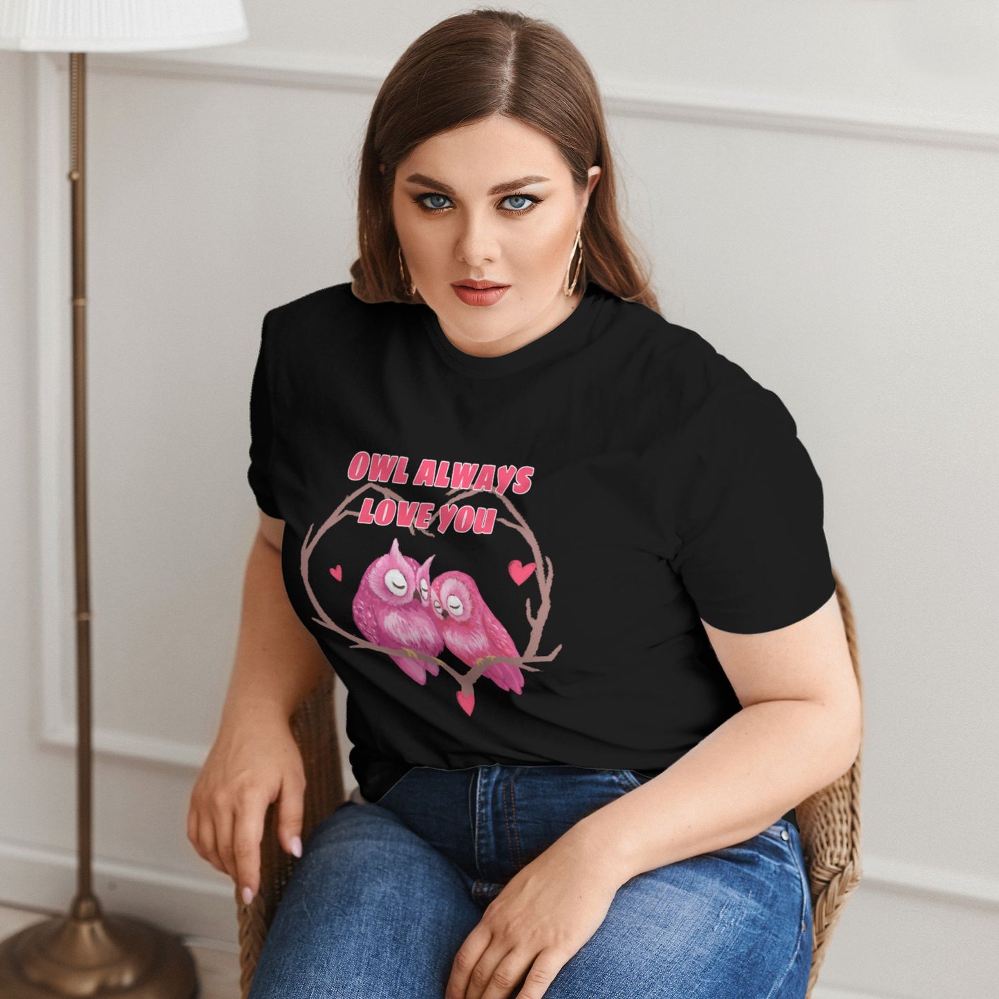 Cute Owl Extra Large Plus Size T Shirts For Women