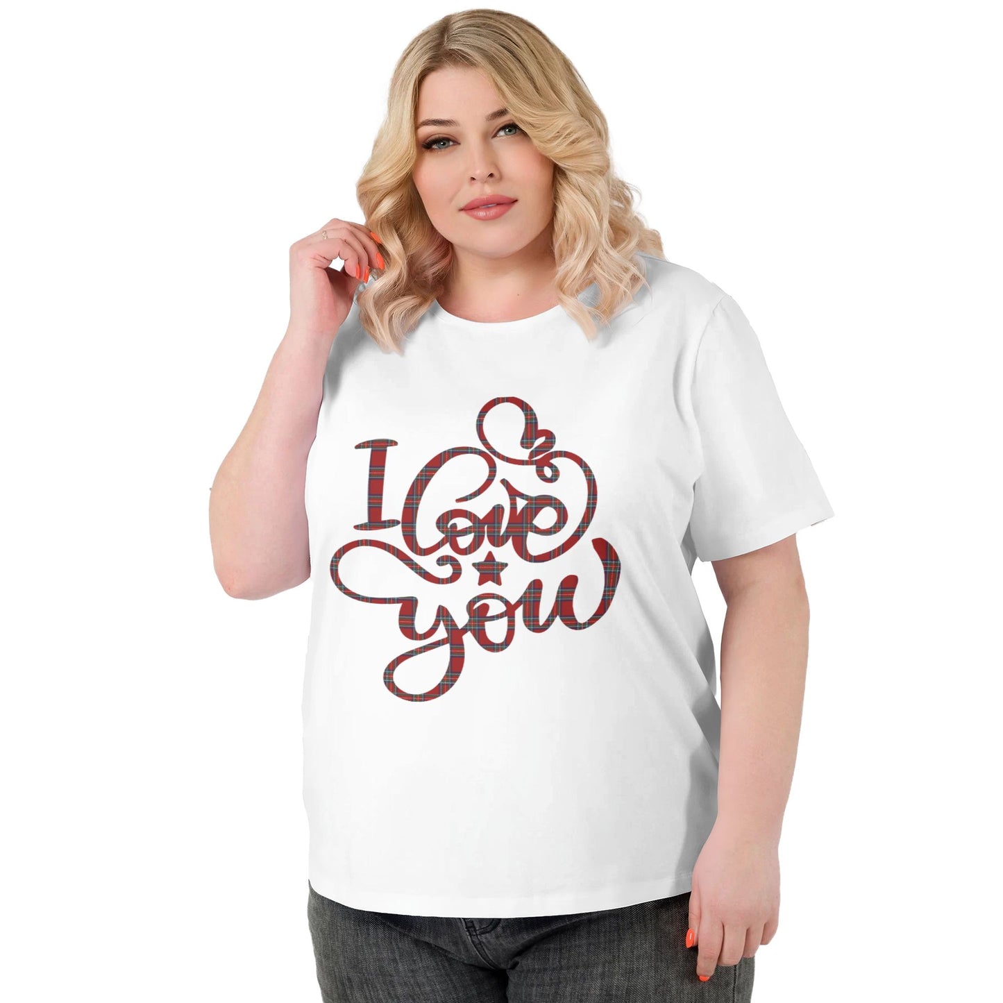 I Love You Extra Large Plus Size T Shirts For Women