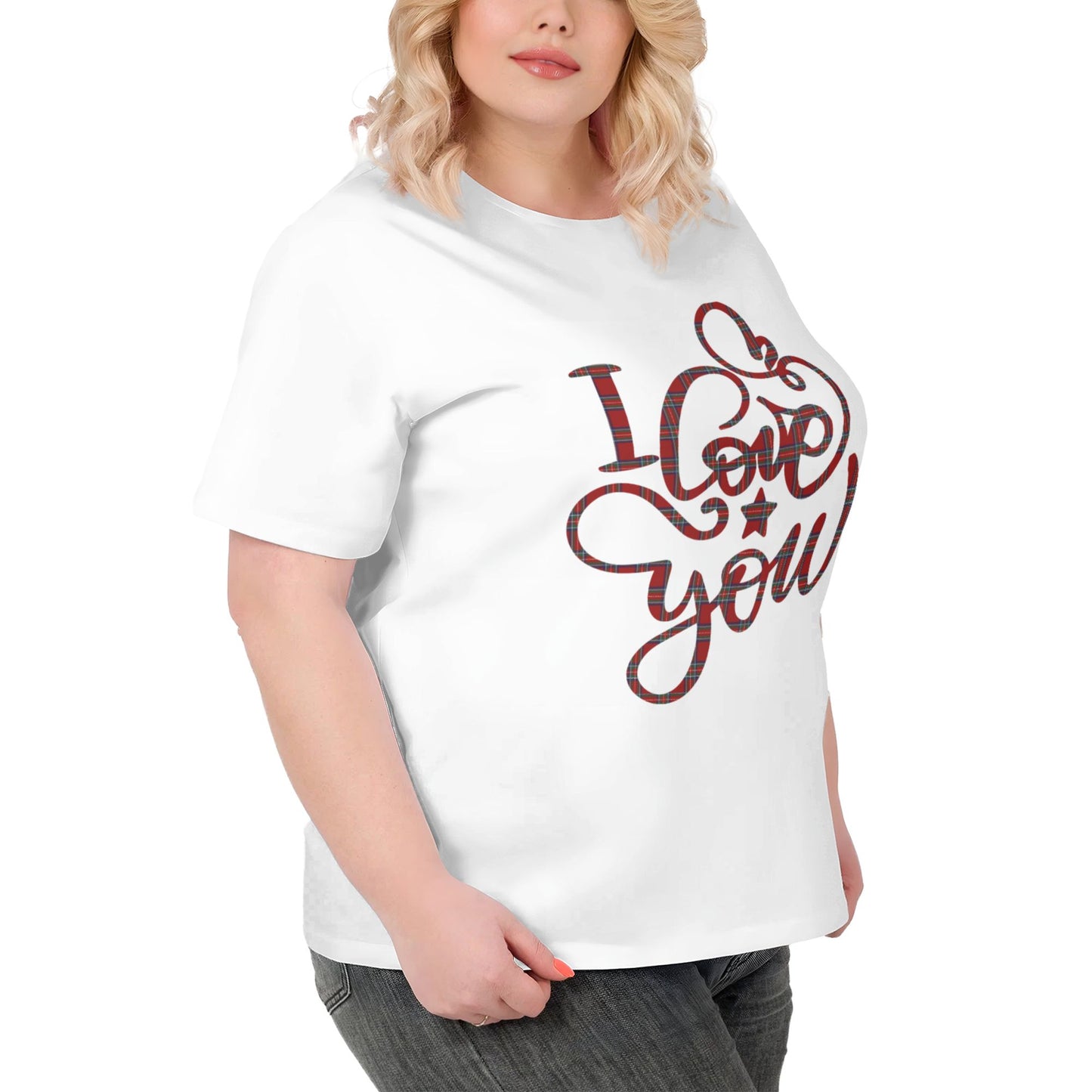 I Love You Extra Large Plus Size T Shirts For Women