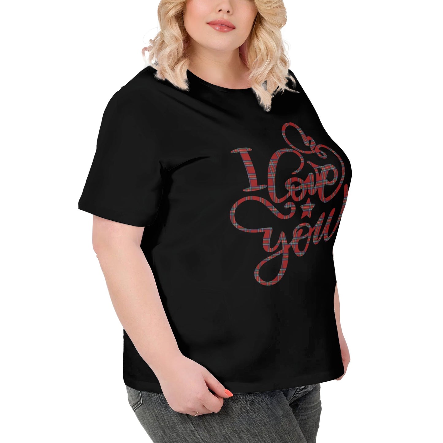 I Love You Extra Large Plus Size T Shirts For Women