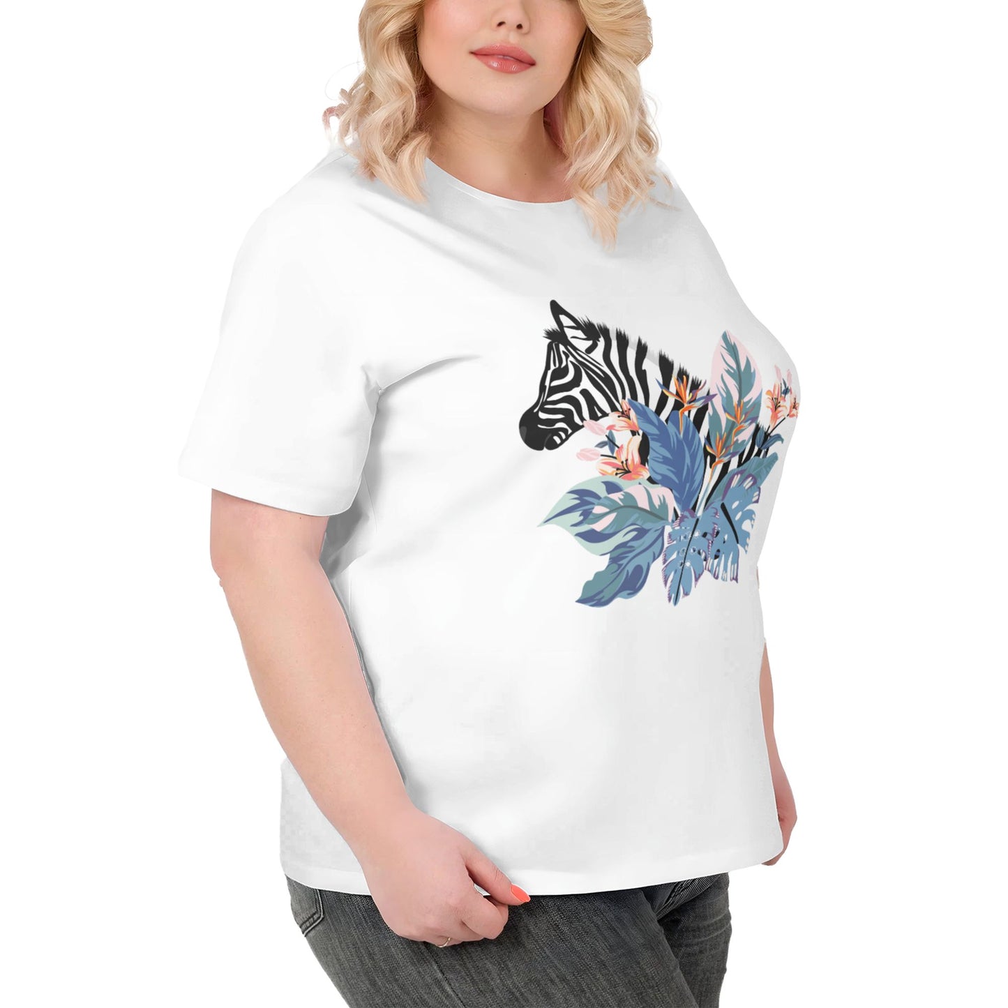 Zebra Design Women Extra Large Plus Size T Shirts