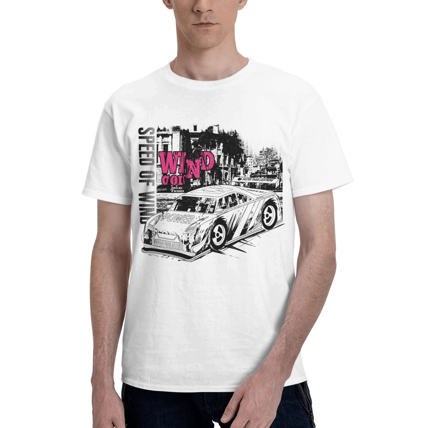 Wind Speed Short Sleeve Cotton T-Shirt For Men