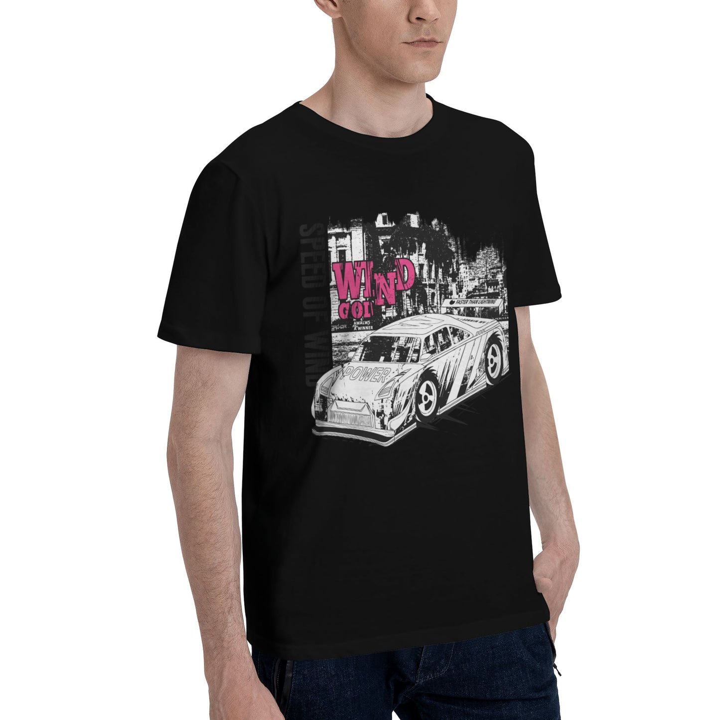 Wind Speed Short Sleeve Cotton T-Shirt For Men