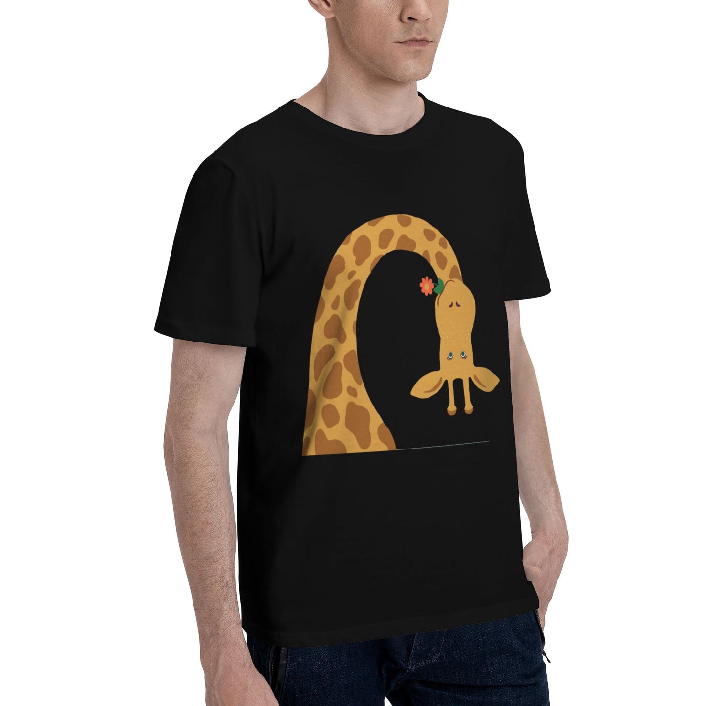 Giraffe Men's Short Sleeve Cotton T-Shirt