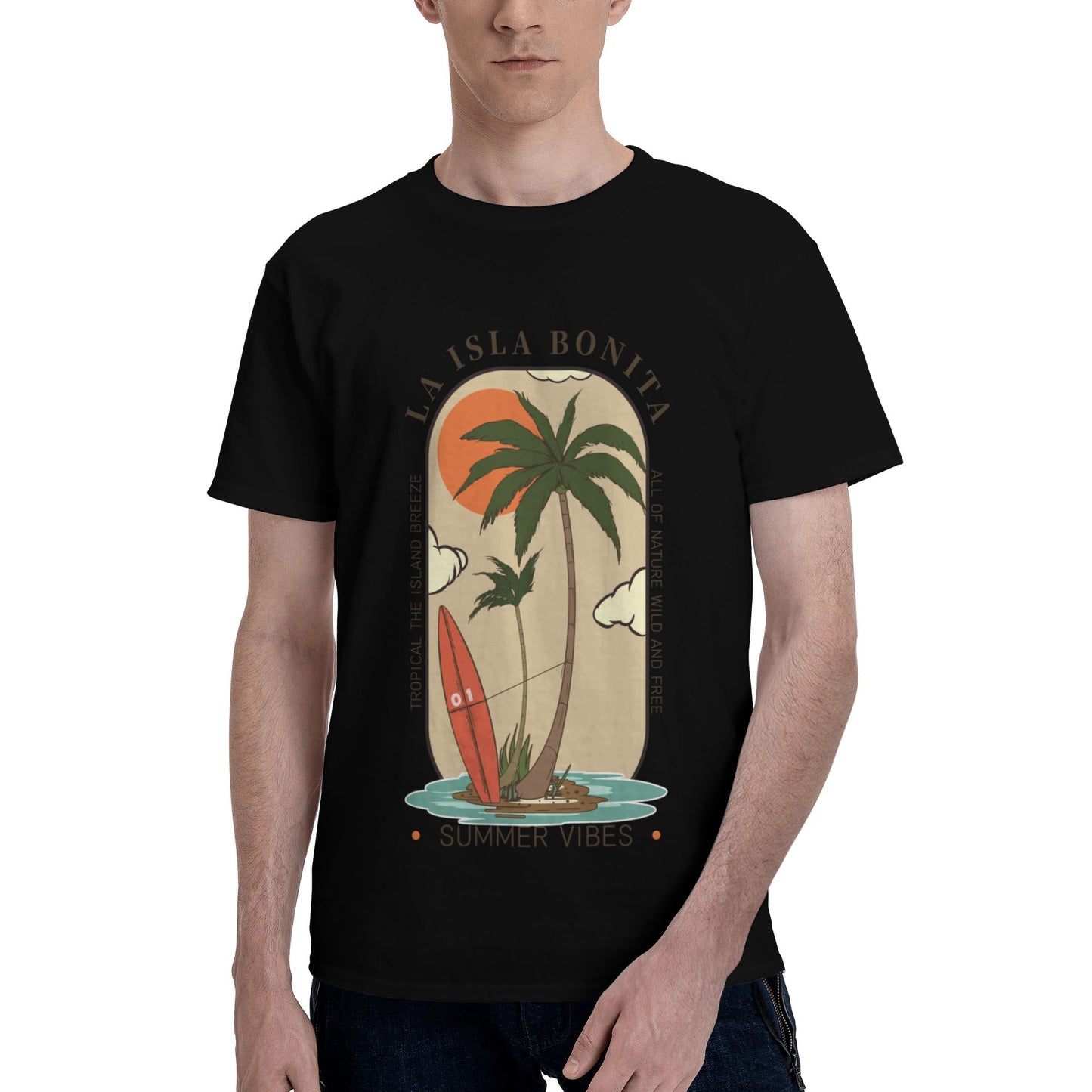 Coconut Trees Men's Short Sleeve Cotton T-Shirt