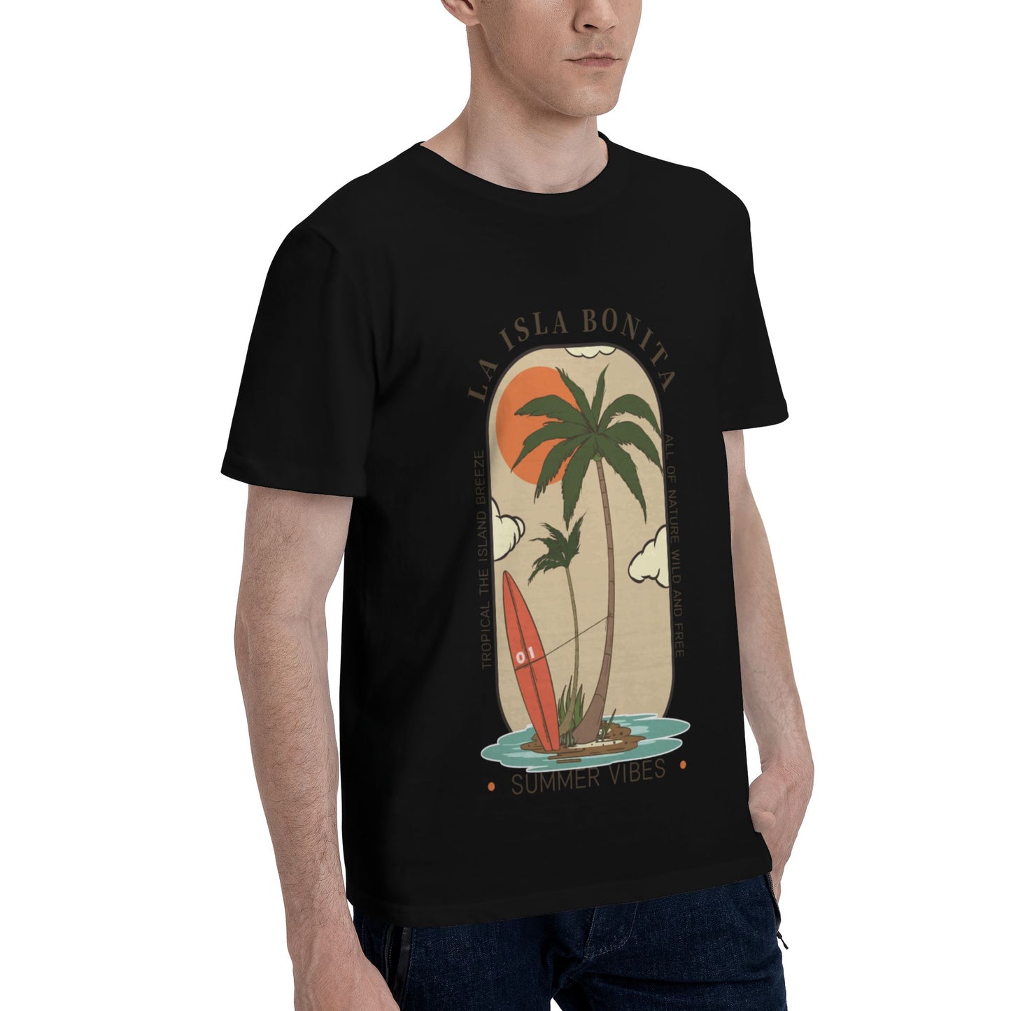 Coconut Trees Men's Short Sleeve Cotton T-Shirt