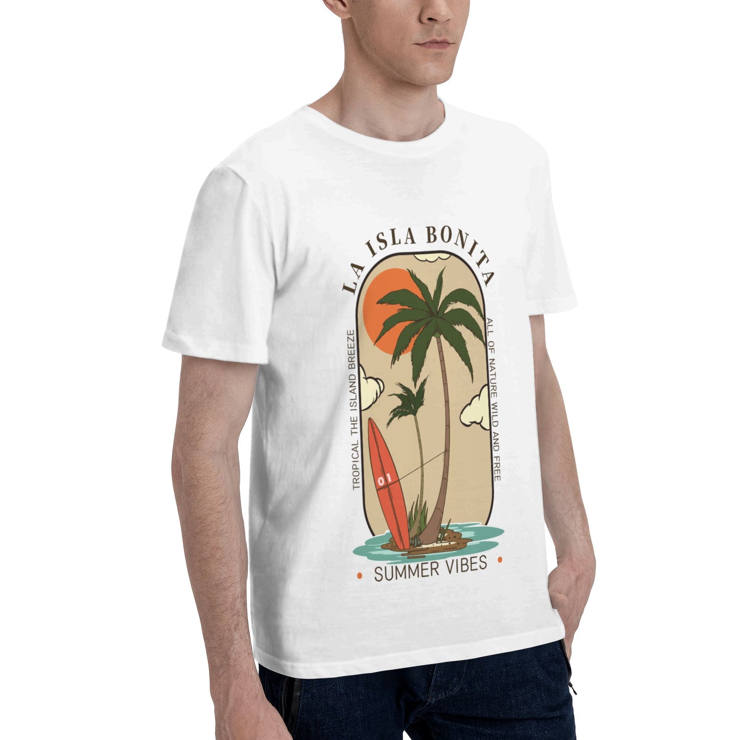 Coconut Trees Men's Short Sleeve Cotton T-Shirt