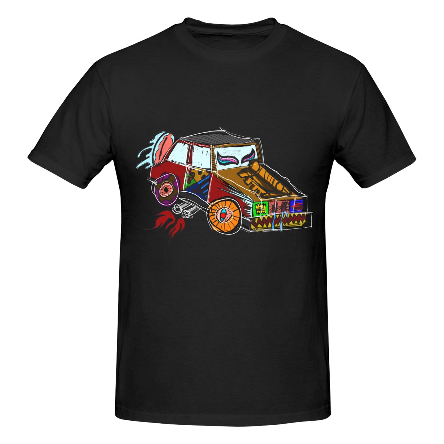 Doodle Car Men's Short Sleeve Cotton T-Shirt