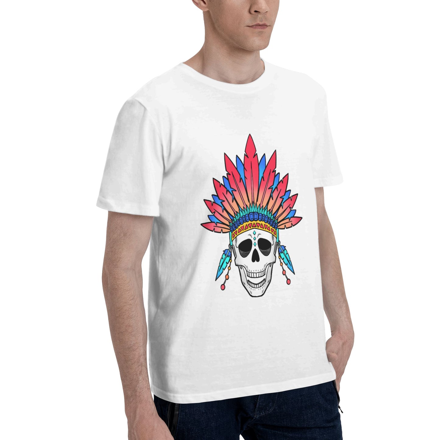Skull Design Men's Short Sleeve Cotton T-Shirt
