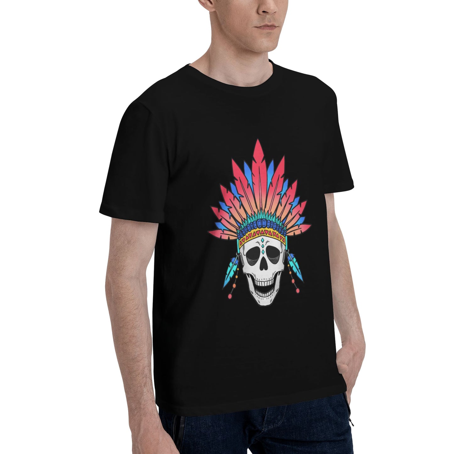 Skull Design Men's Short Sleeve Cotton T-Shirt