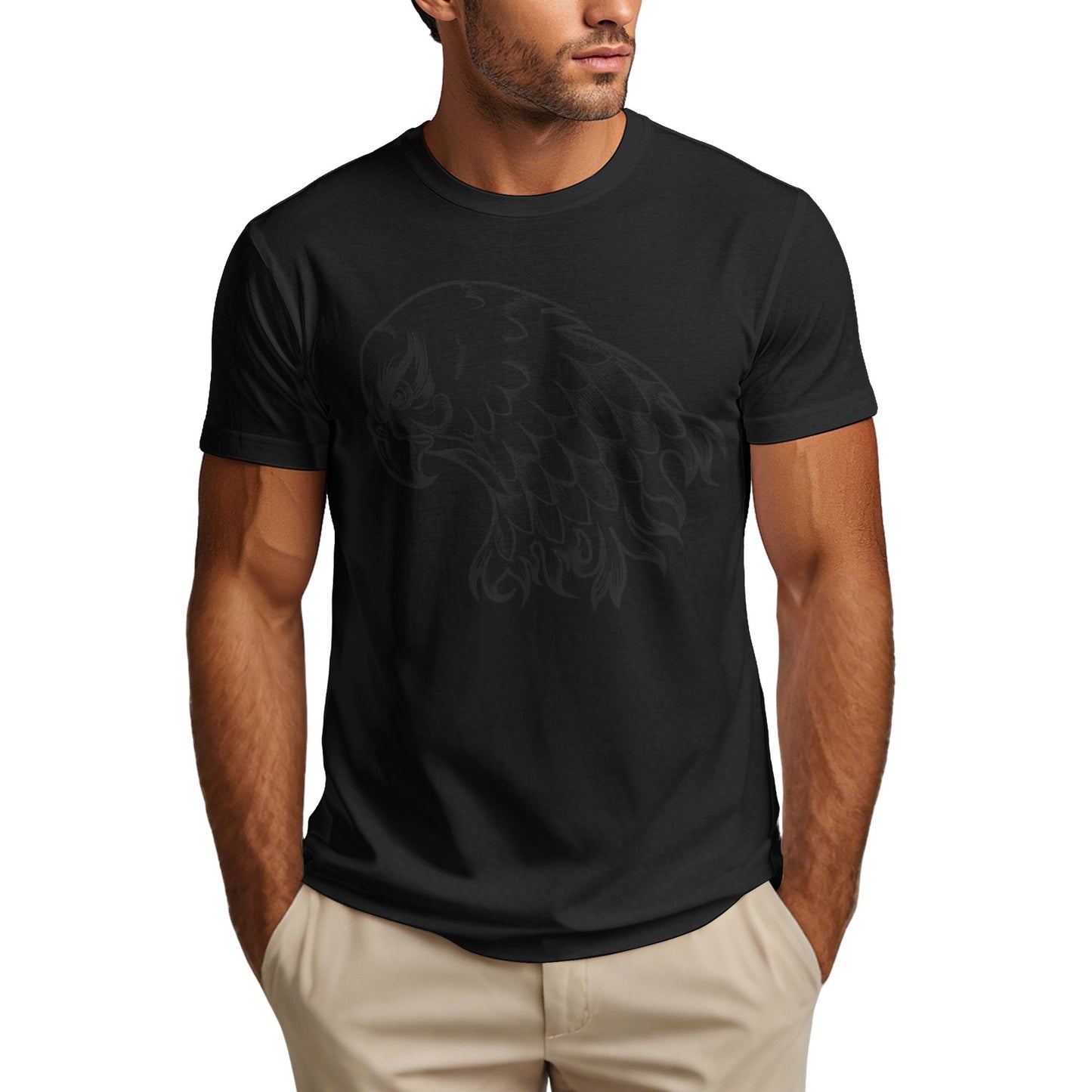 Classic Eagle Short Sleeve Cotton T-Shirt For Men