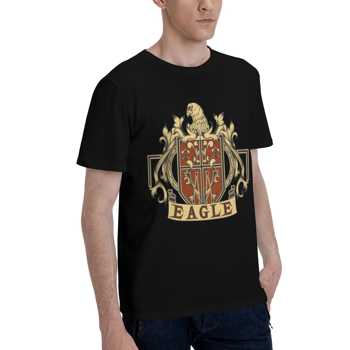 Eagle Badge Men's Short Sleeve Cotton T-Shirt