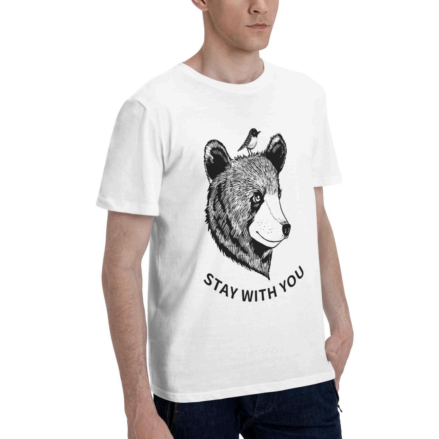 Brown Bear Men's Short Sleeve Cotton T-Shirt