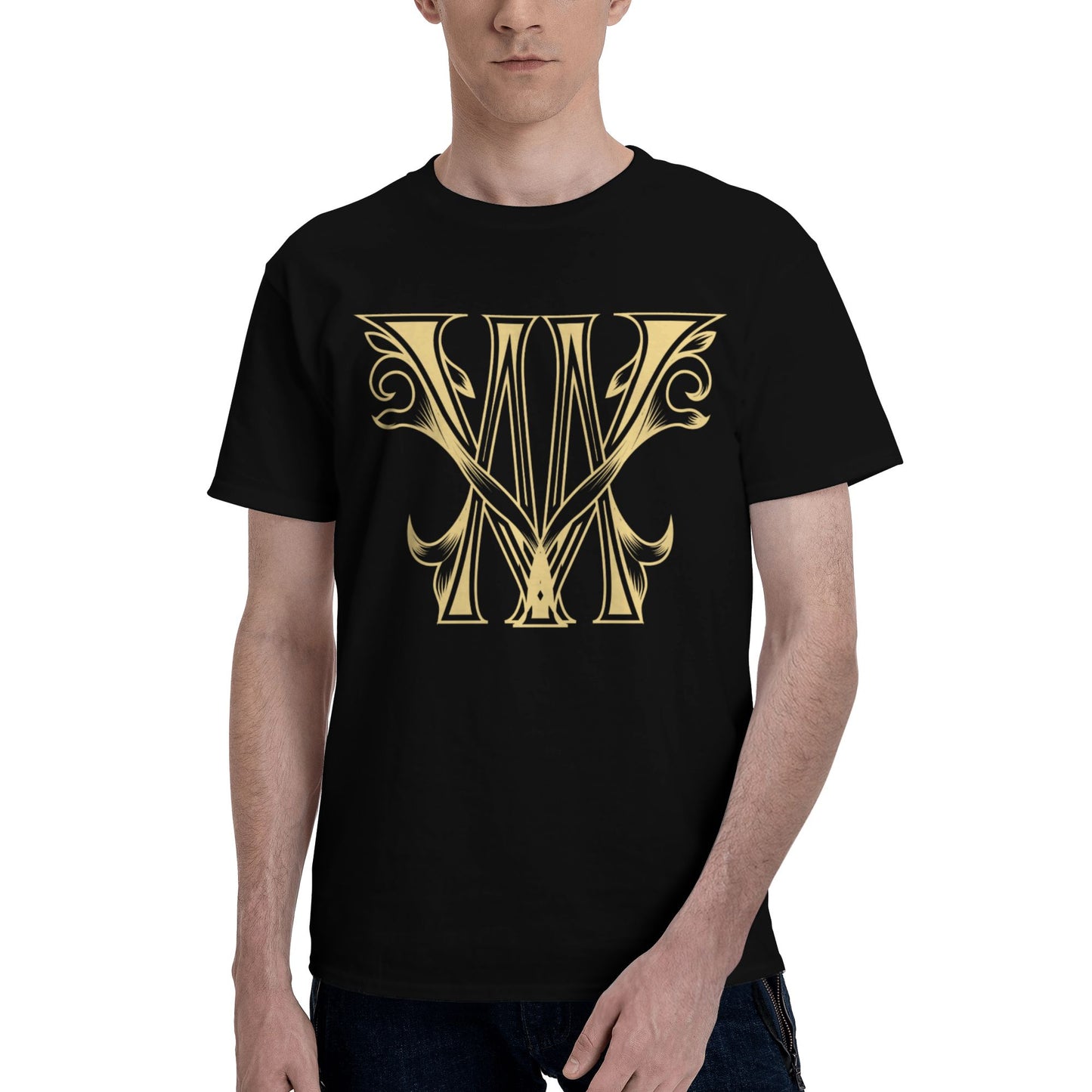 Typography Design Short Sleeve Cotton T-Shirt For Men