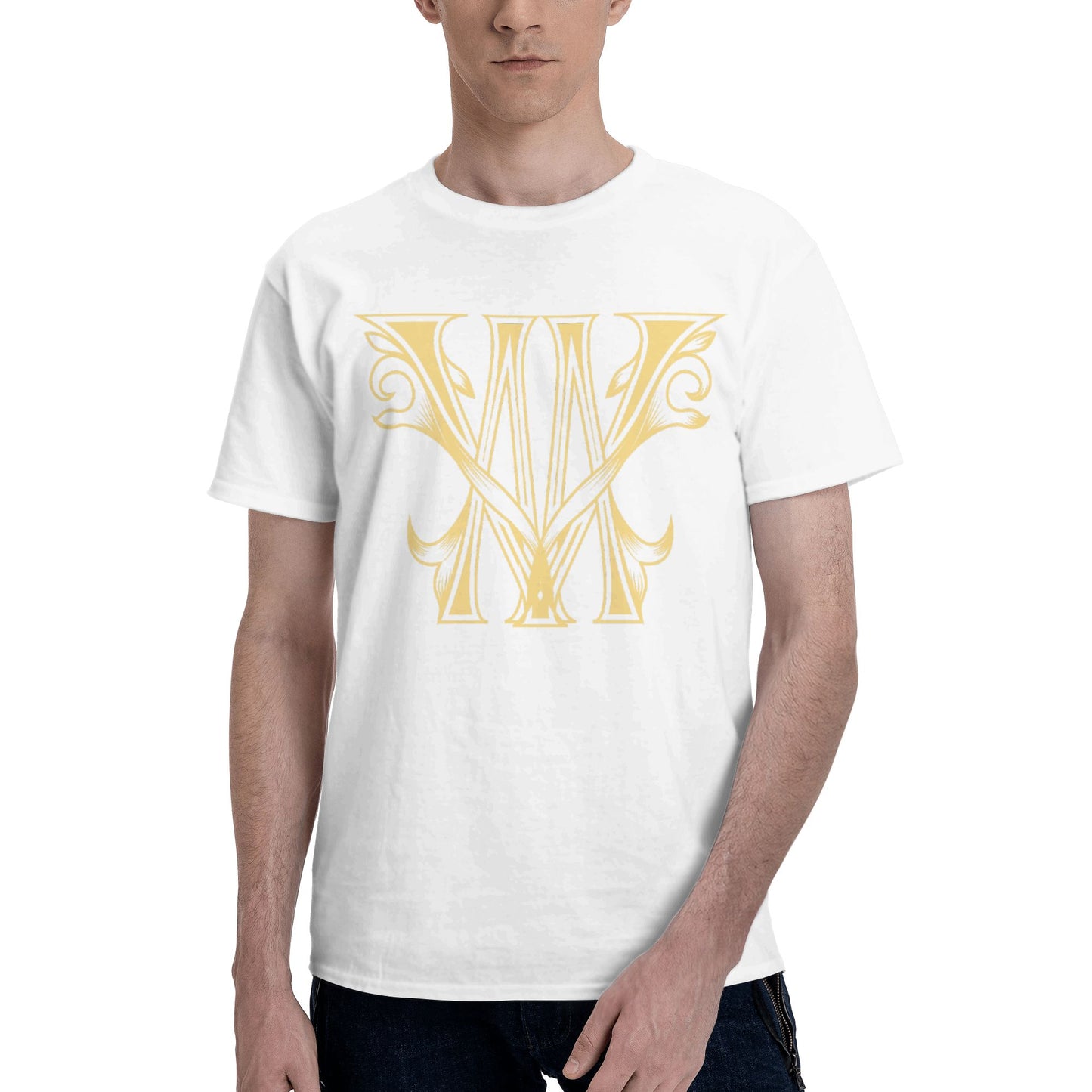 Typography Design Short Sleeve Cotton T-Shirt For Men