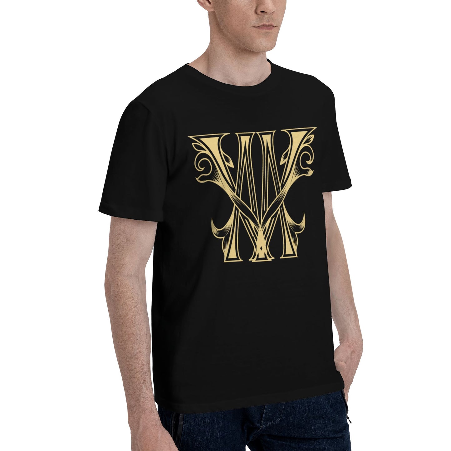 Typography Design Short Sleeve Cotton T-Shirt For Men