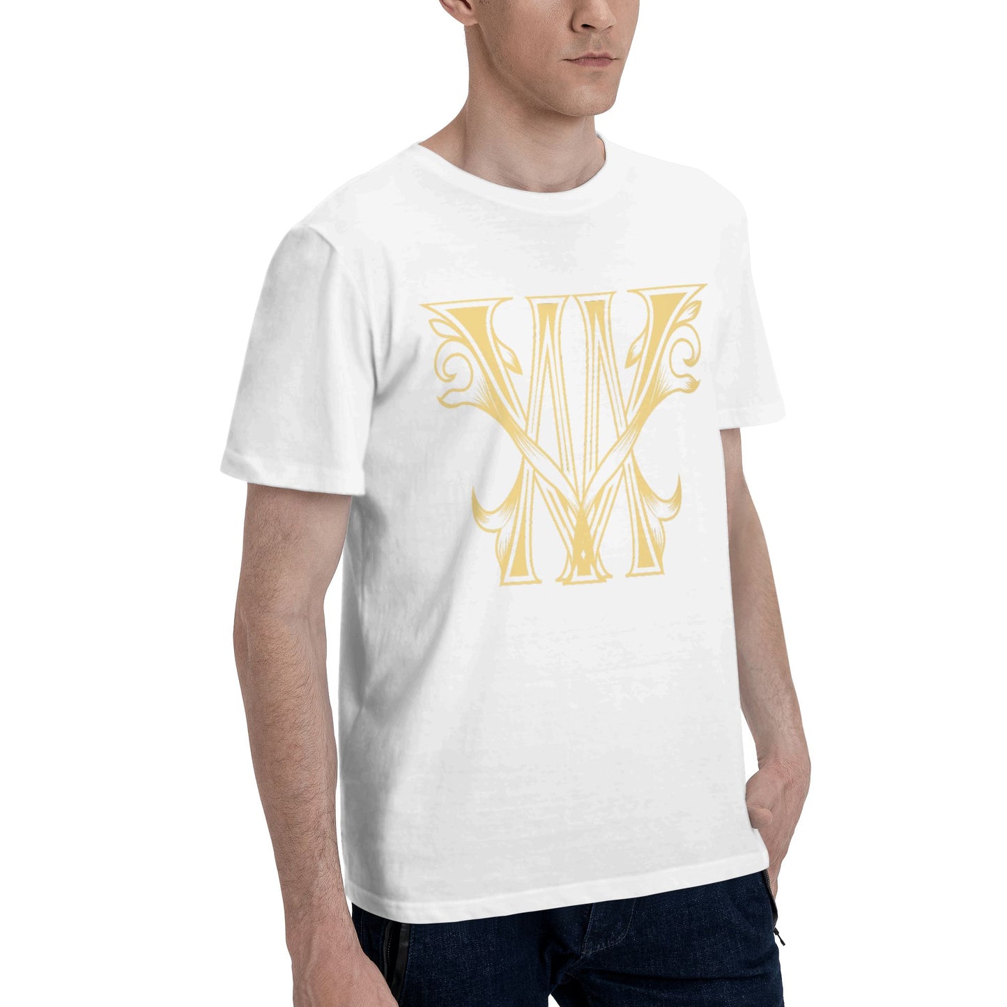 Typography Design Short Sleeve Cotton T-Shirt For Men