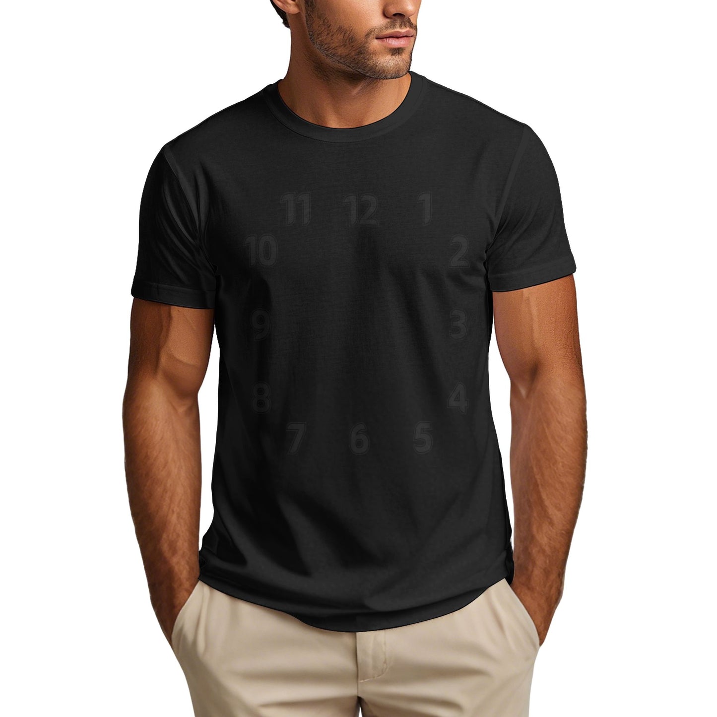 Digital Clock Men's Short Sleeve Cotton T-Shirt