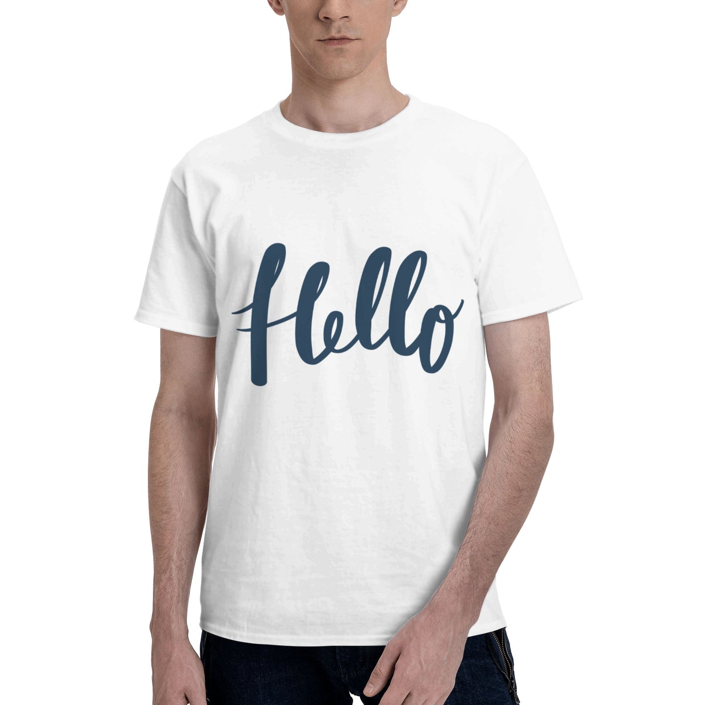 Hello Design Men's Short Sleeve Cotton T-Shirt