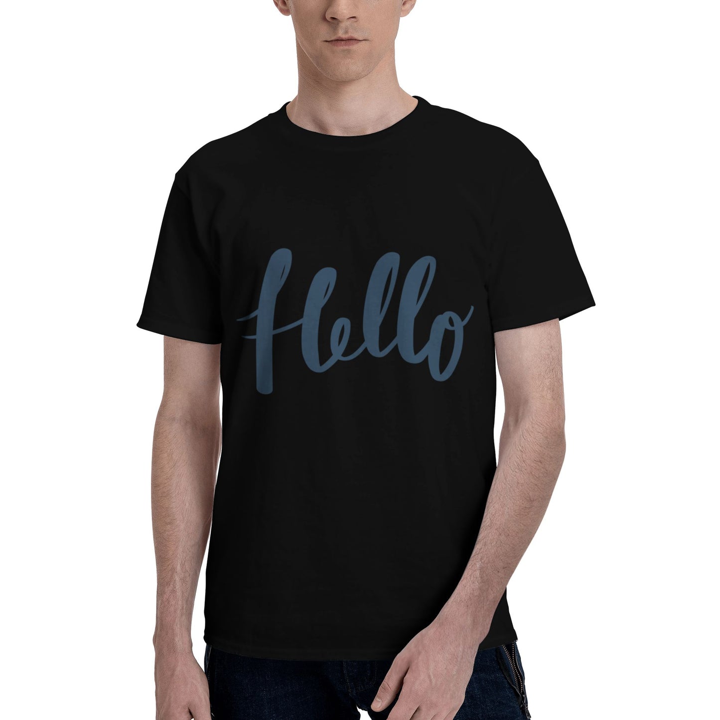 Hello Design Men's Short Sleeve Cotton T-Shirt