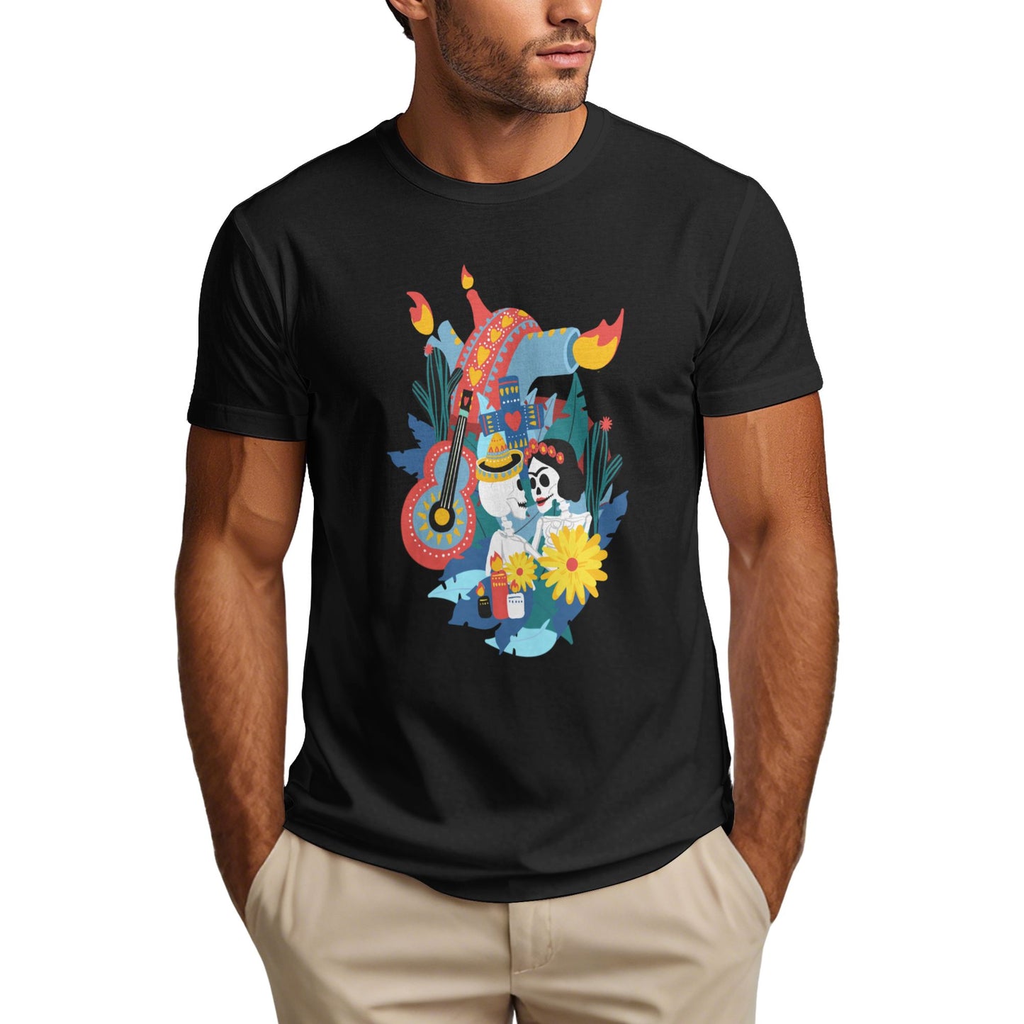 Mexico Printed Short Sleeve Cotton T-Shirt For Men