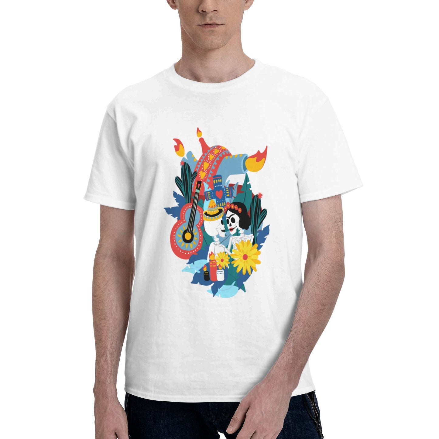 Mexico Printed Short Sleeve Cotton T-Shirt For Men