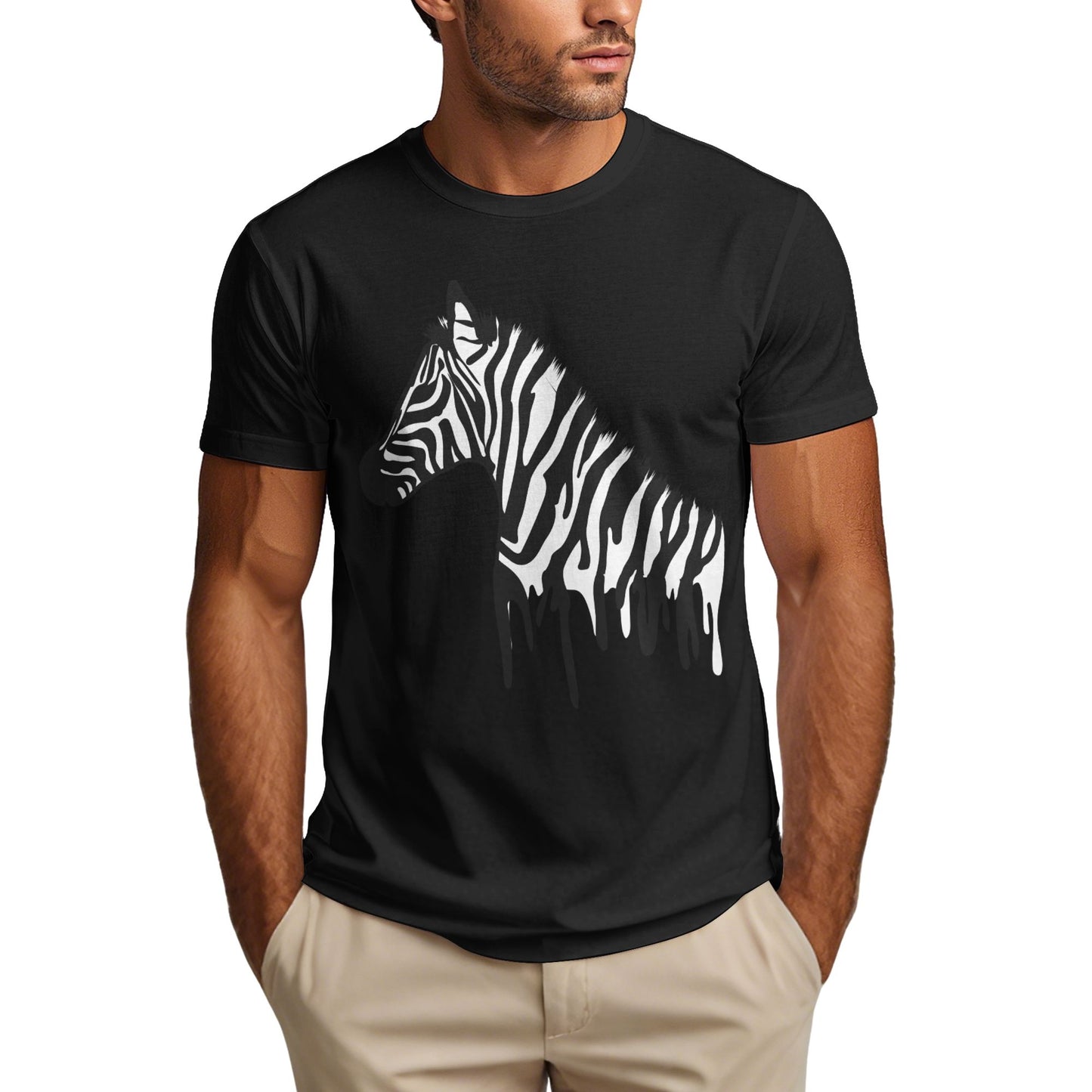 Zebra Men's Short Sleeve Cotton T-Shirt