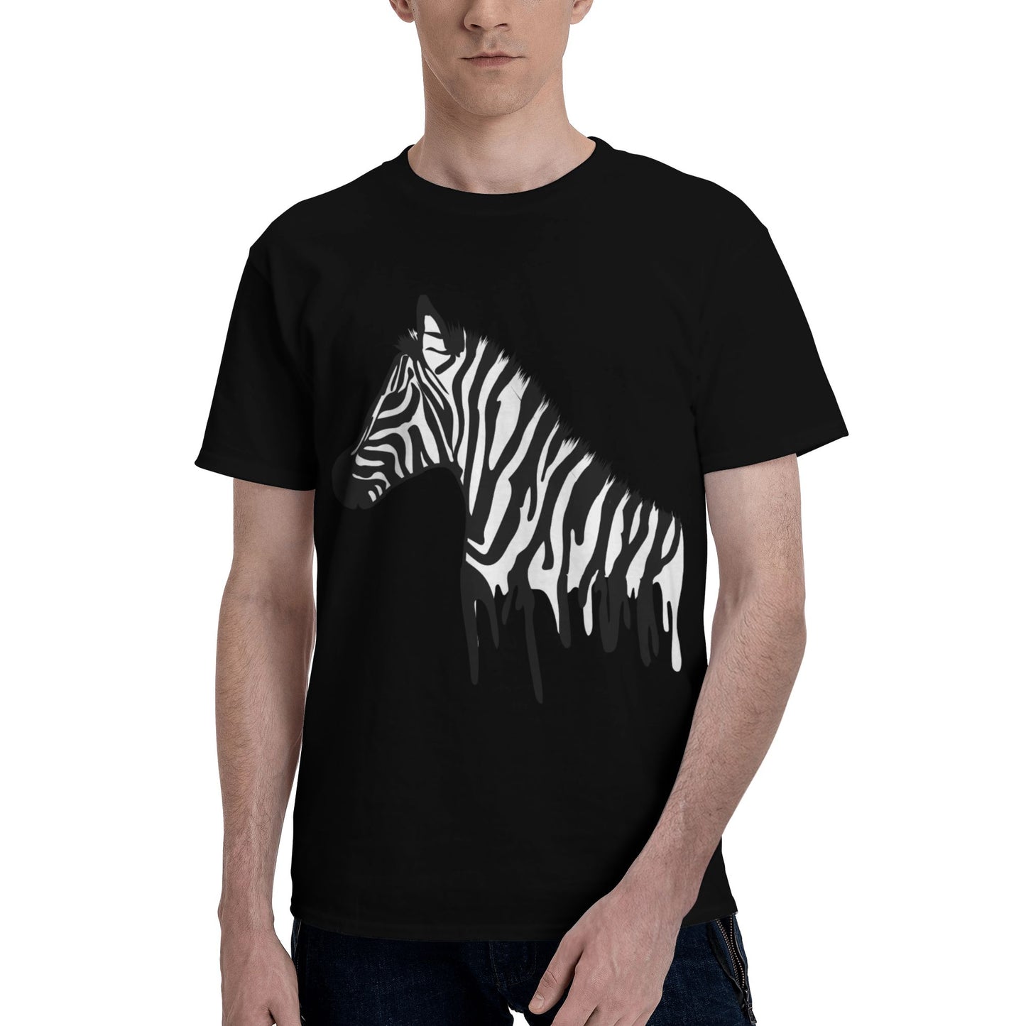 Zebra Men's Short Sleeve Cotton T-Shirt