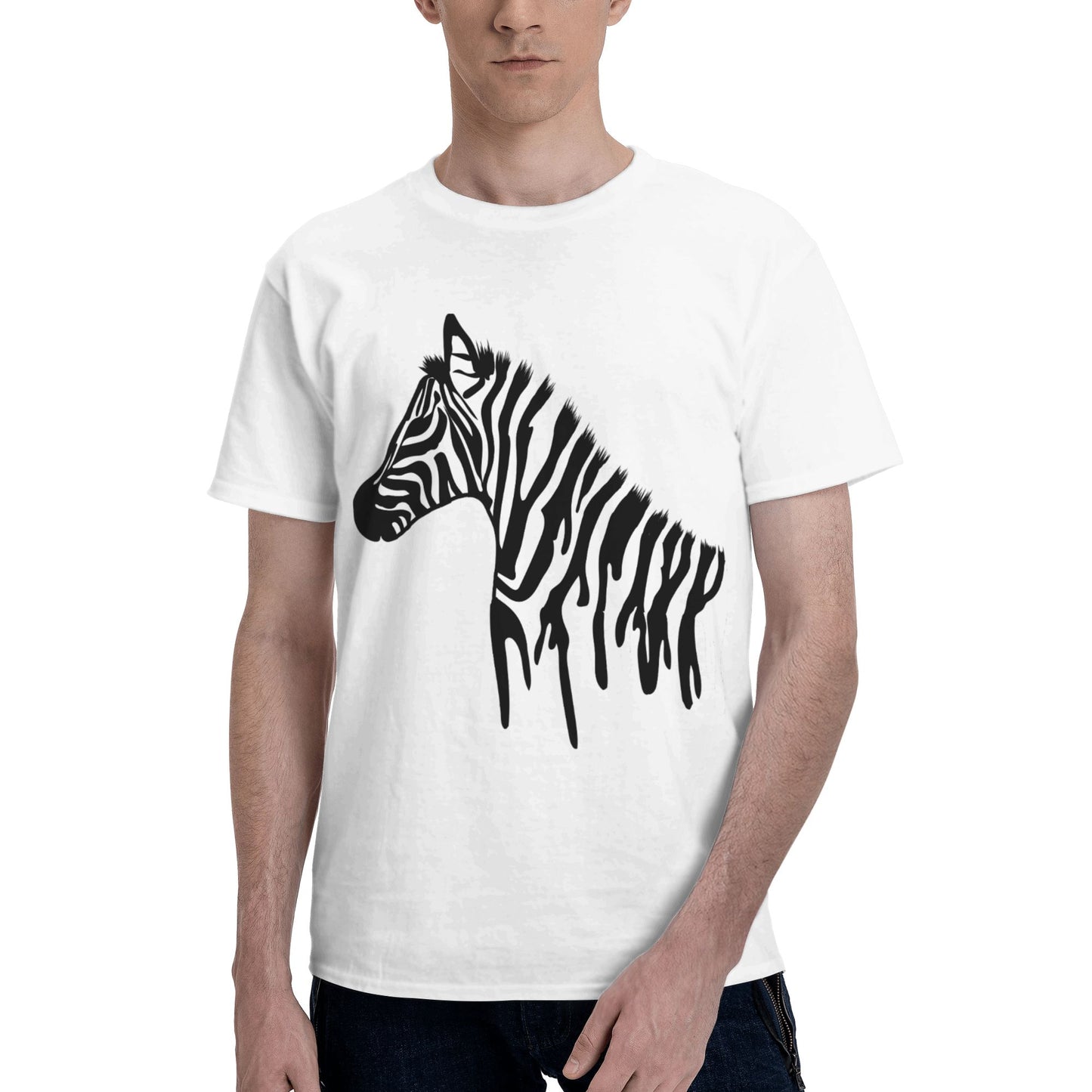 Zebra Men's Short Sleeve Cotton T-Shirt