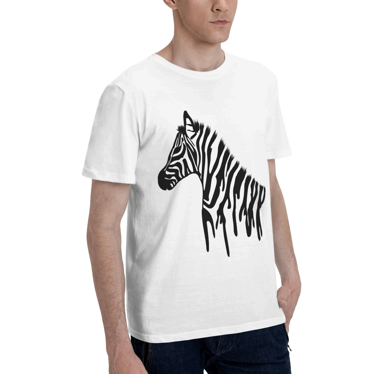 Zebra Men's Short Sleeve Cotton T-Shirt