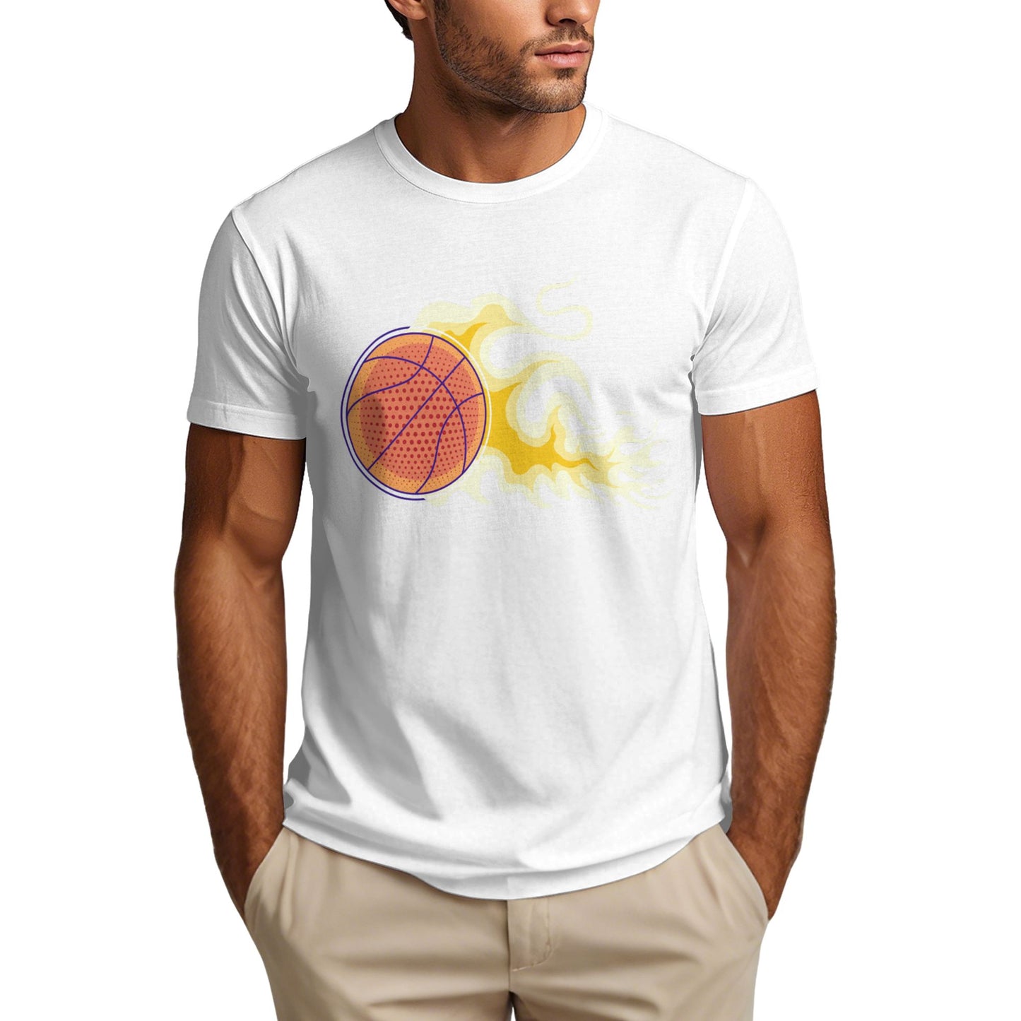 Basketball Men's Short Sleeve Cotton T-Shirt
