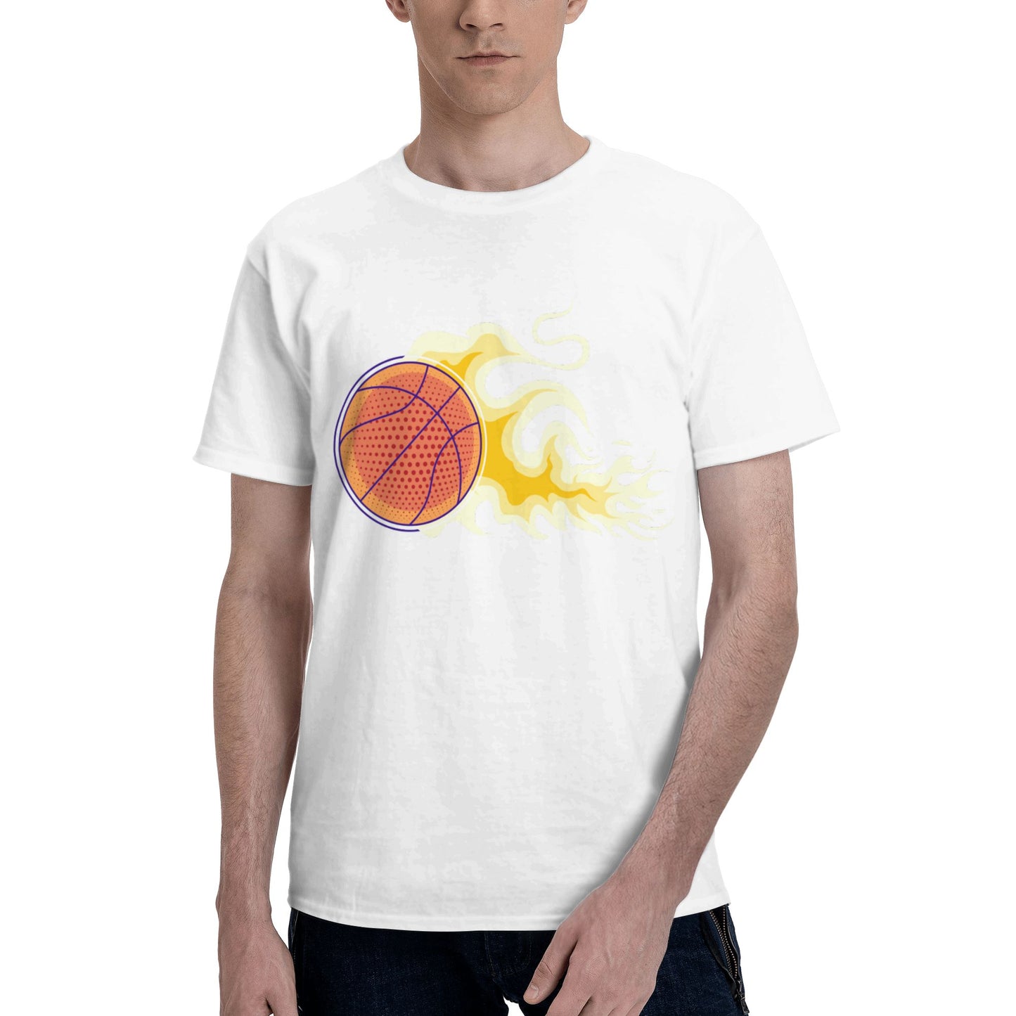 Basketball Men's Short Sleeve Cotton T-Shirt
