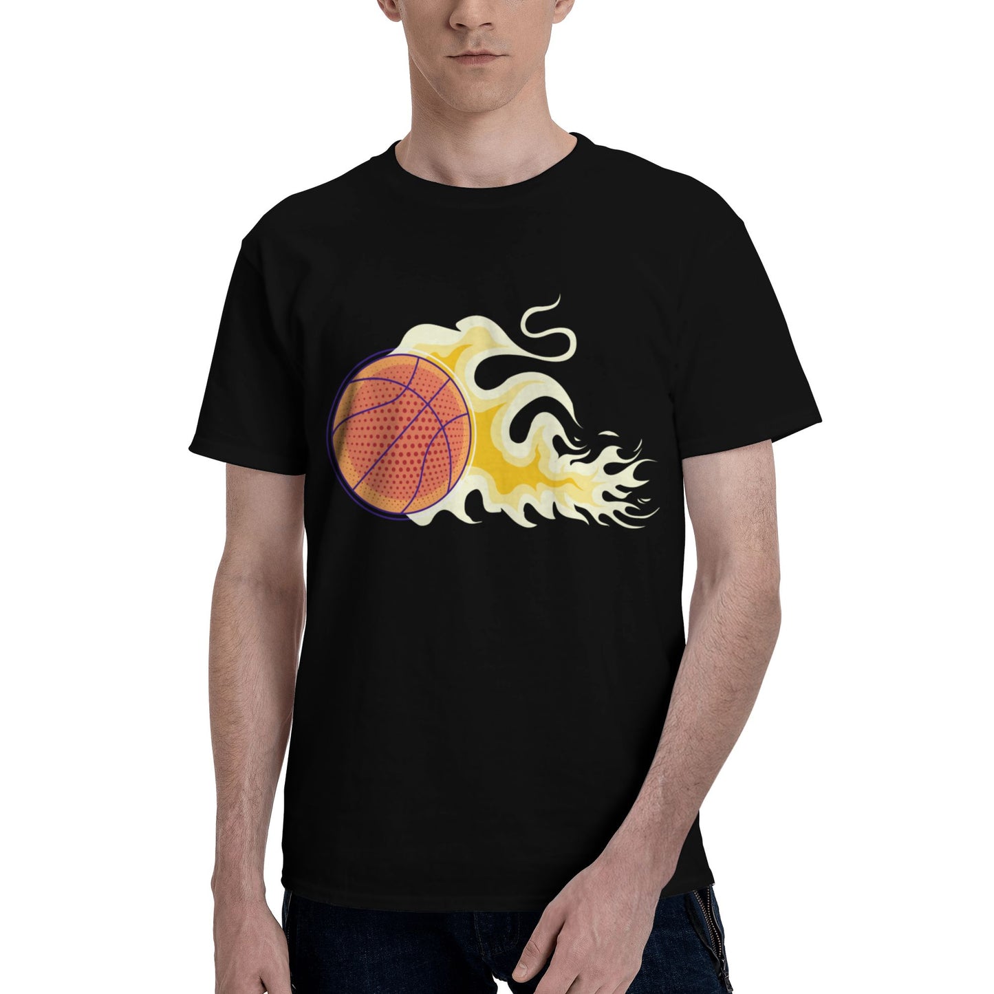 Basketball Men's Short Sleeve Cotton T-Shirt