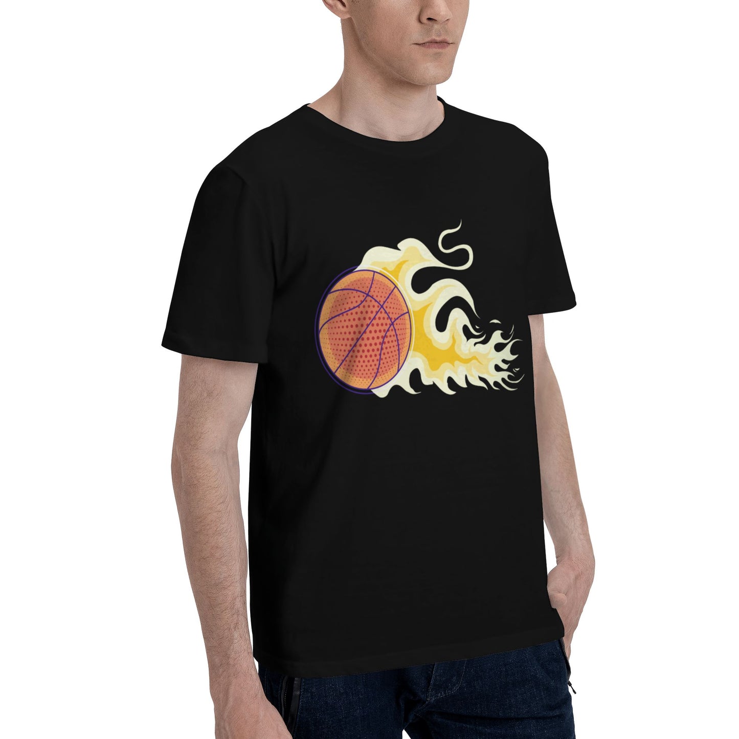 Basketball Men's Short Sleeve Cotton T-Shirt