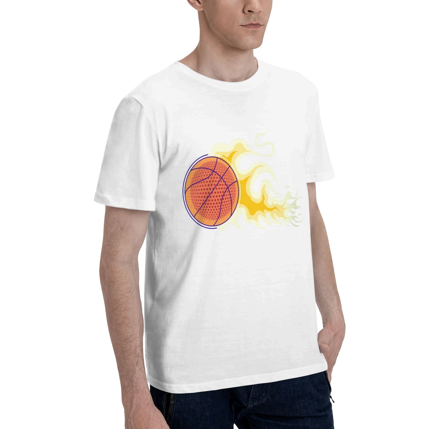 Basketball Men's Short Sleeve Cotton T-Shirt