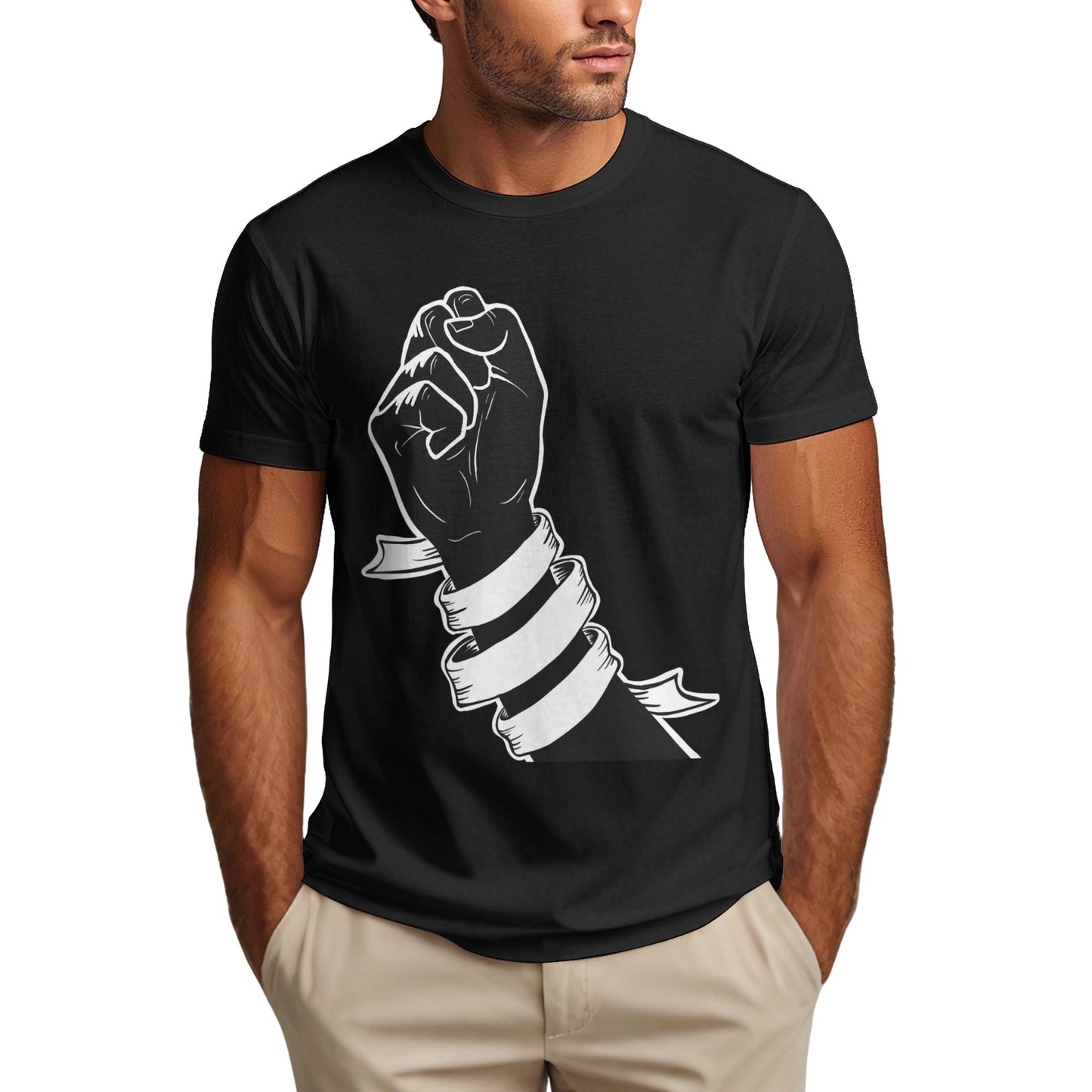 Kung Fu Men's Short Sleeve Cotton T-Shirt