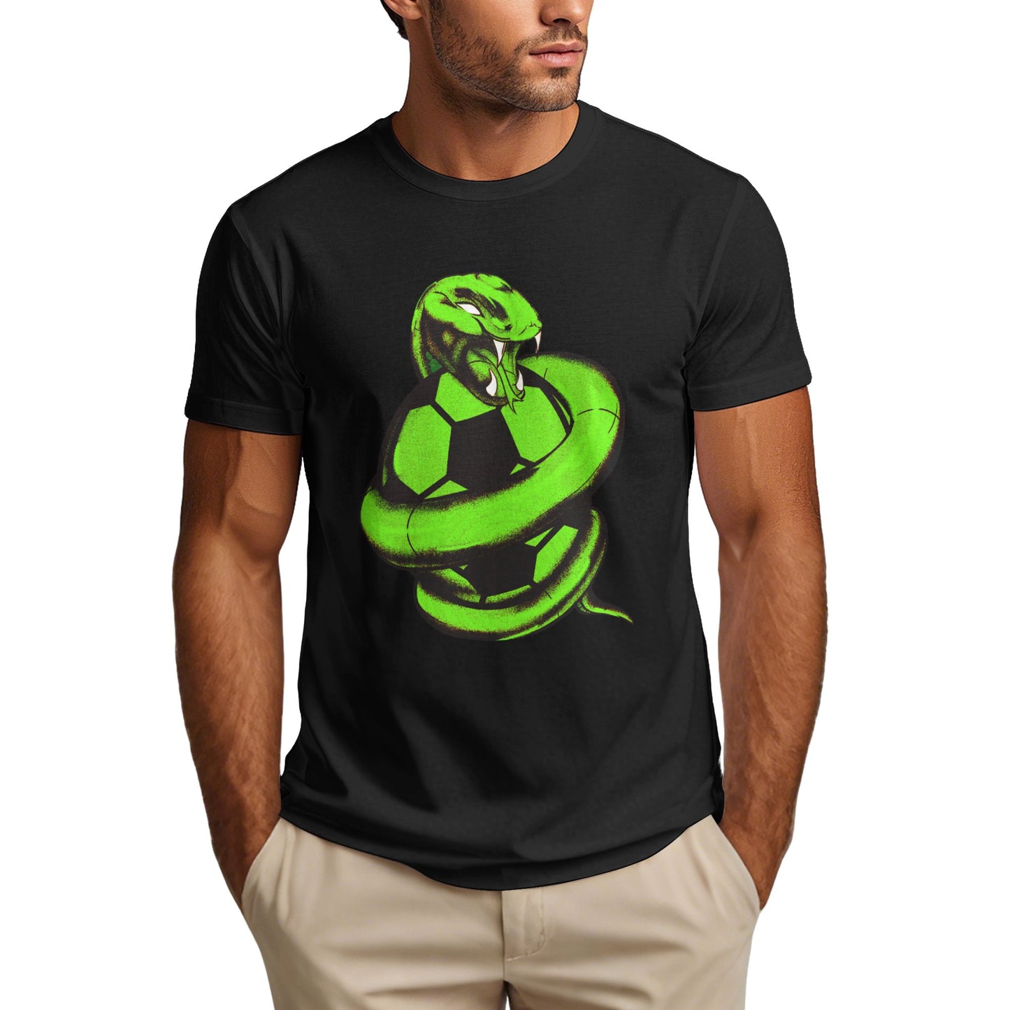 Big Snake Football Men's Short Sleeve Cotton T-Shirt