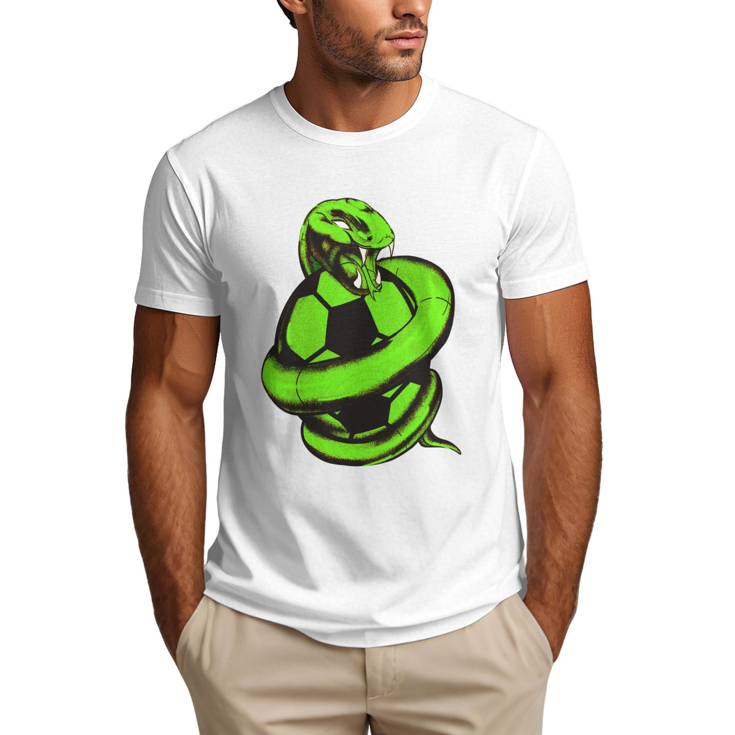 Big Snake Football Men's Short Sleeve Cotton T-Shirt