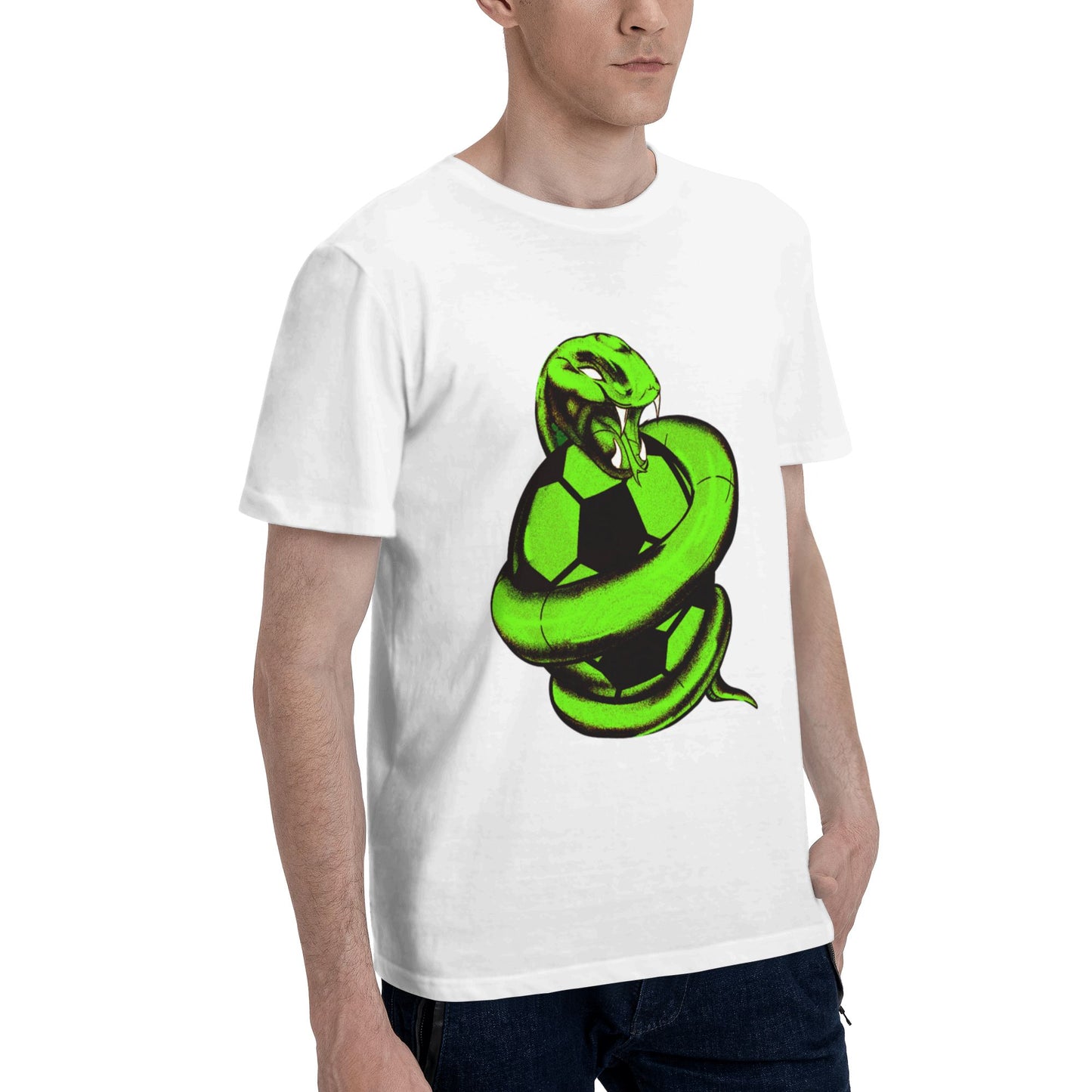 Big Snake Football Men's Short Sleeve Cotton T-Shirt