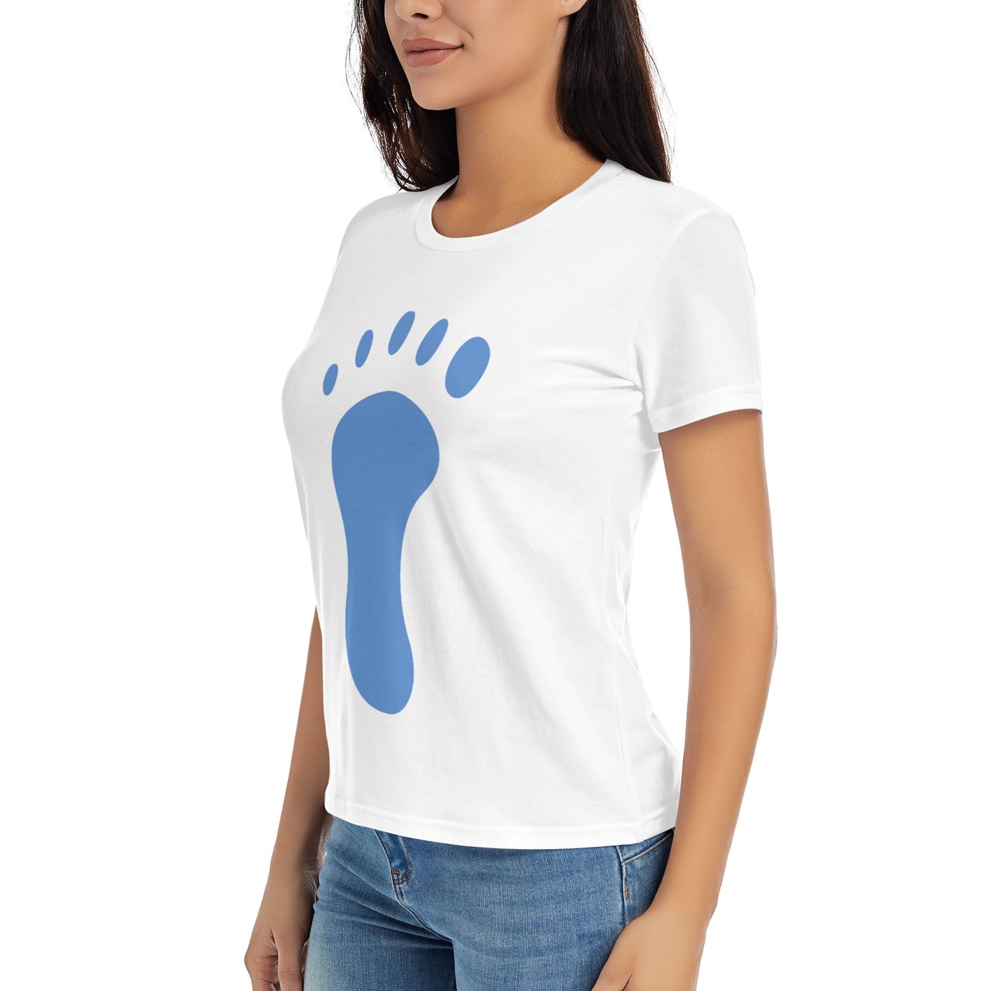 Footprints Women's Short Sleeve Cotton T-Shirt
