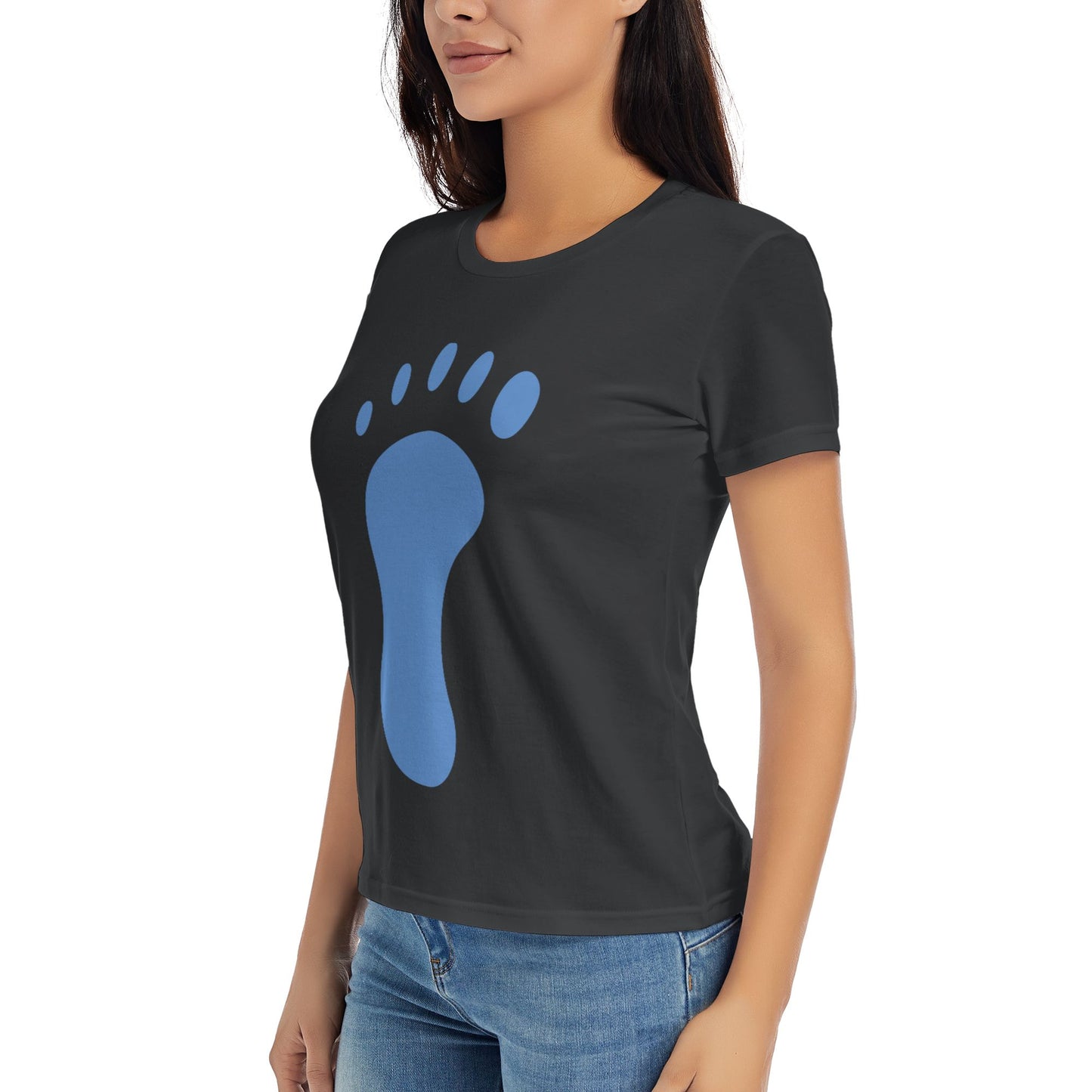 Footprints Women's Short Sleeve Cotton T-Shirt