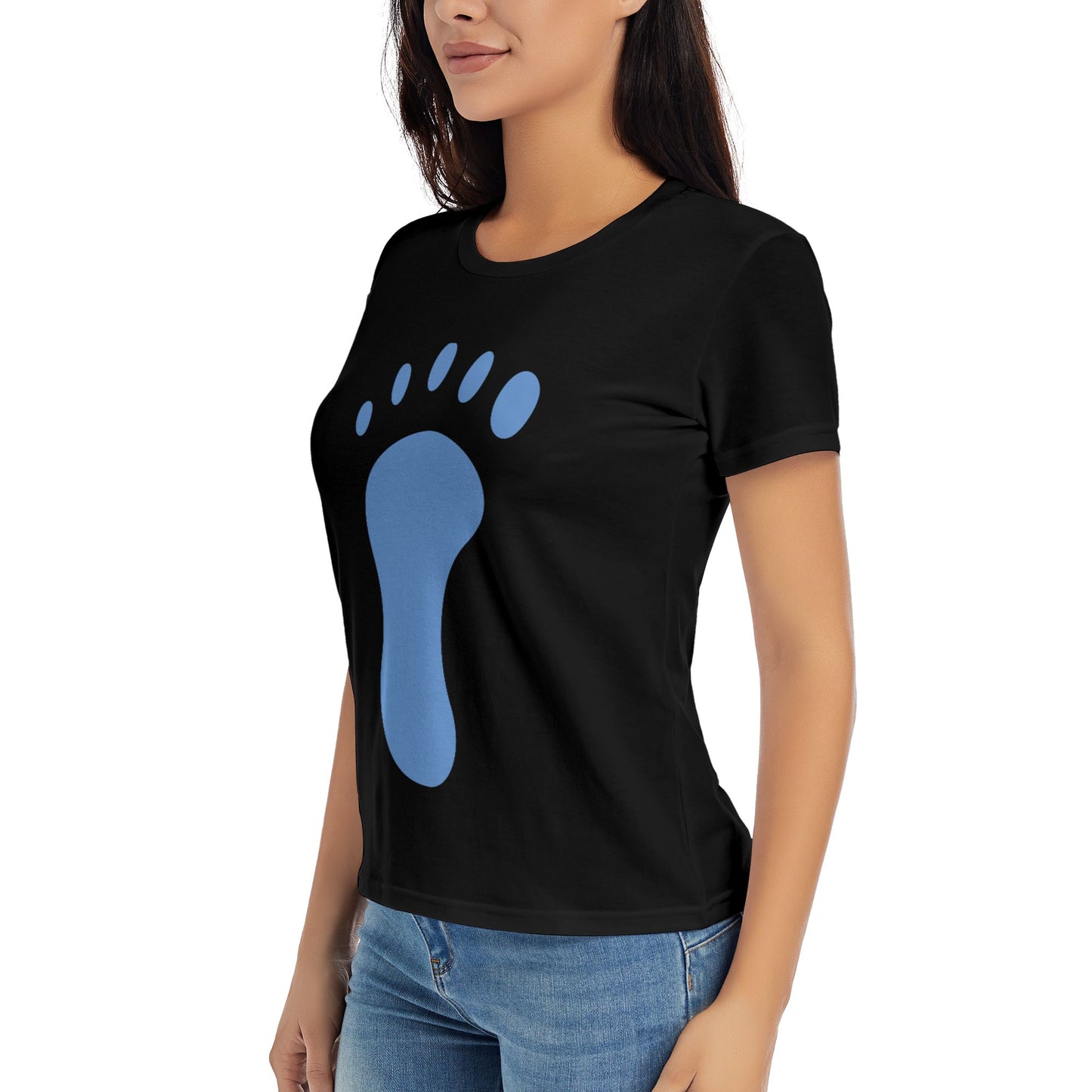 Footprints Women's Short Sleeve Cotton T-Shirt