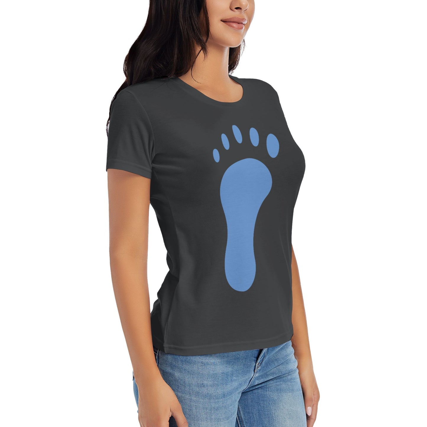Footprints Women's Short Sleeve Cotton T-Shirt