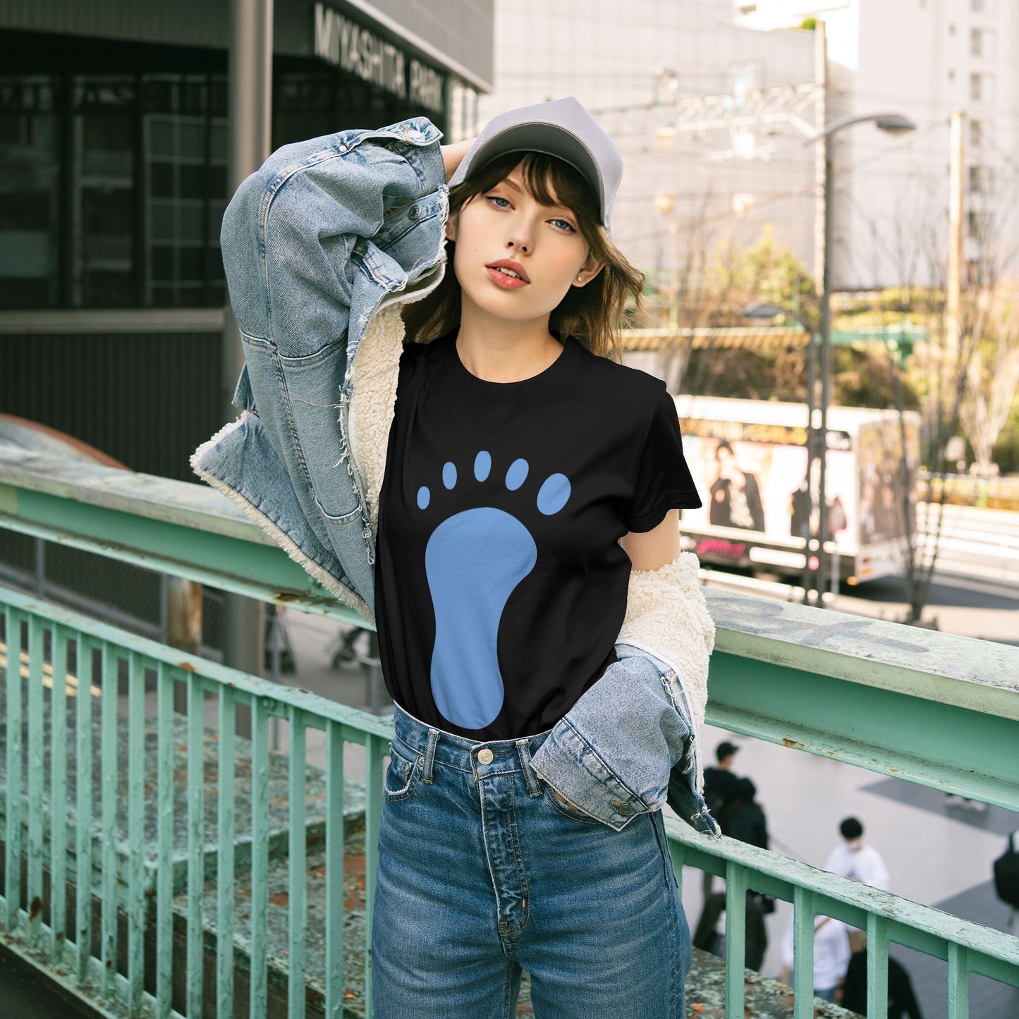Footprints Women's Short Sleeve Cotton T-Shirt