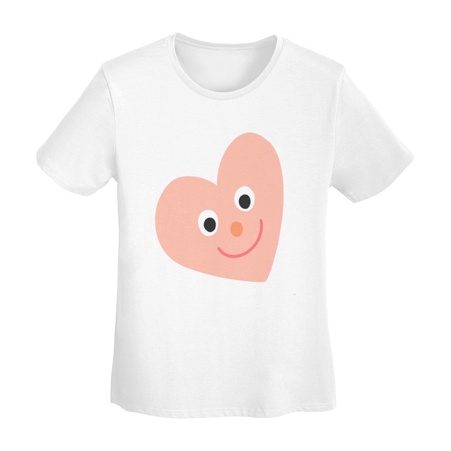 Pink Heart Women's Short Sleeve Cotton T-Shirt