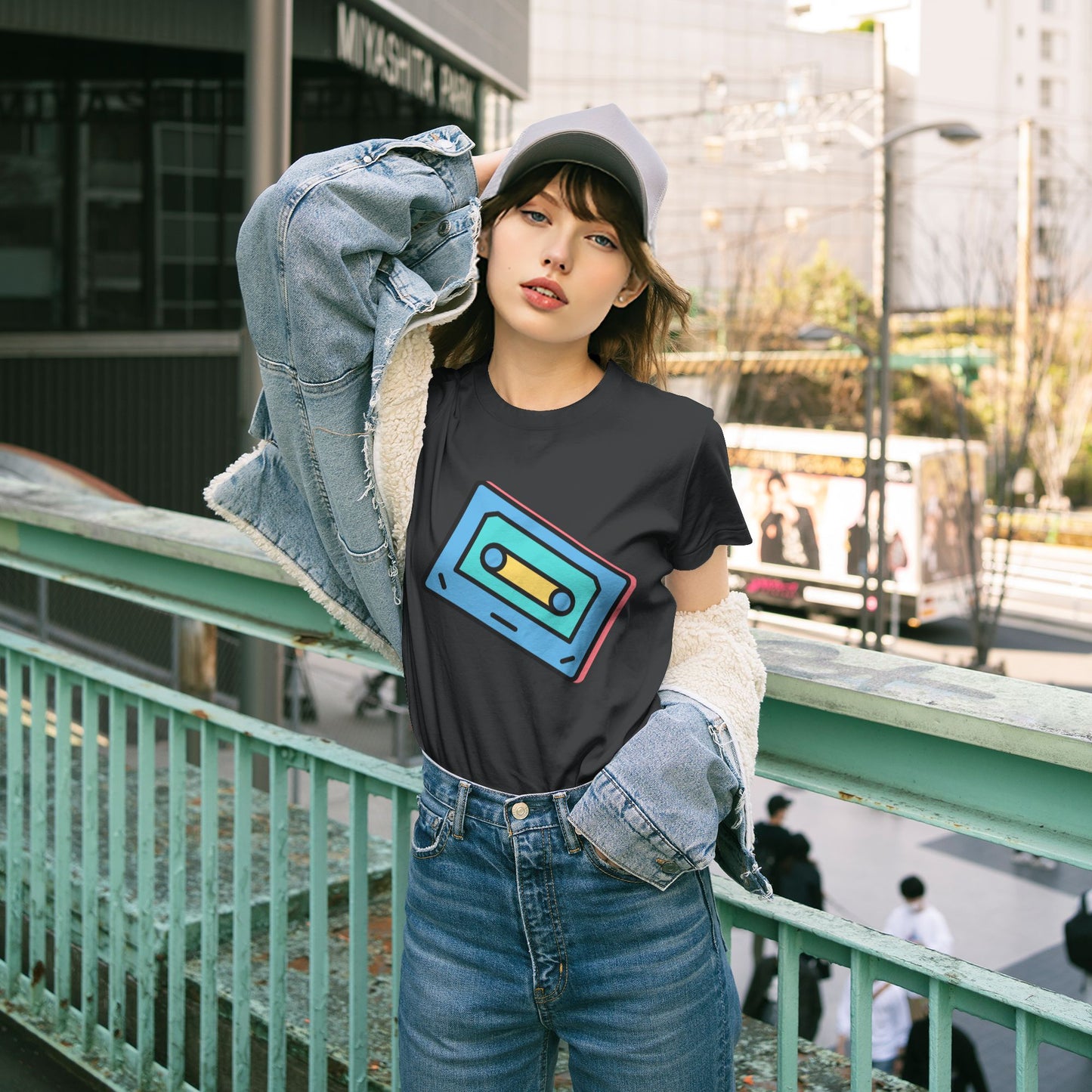 Magnetic Tape Women's Short Sleeve Cotton T-Shirt