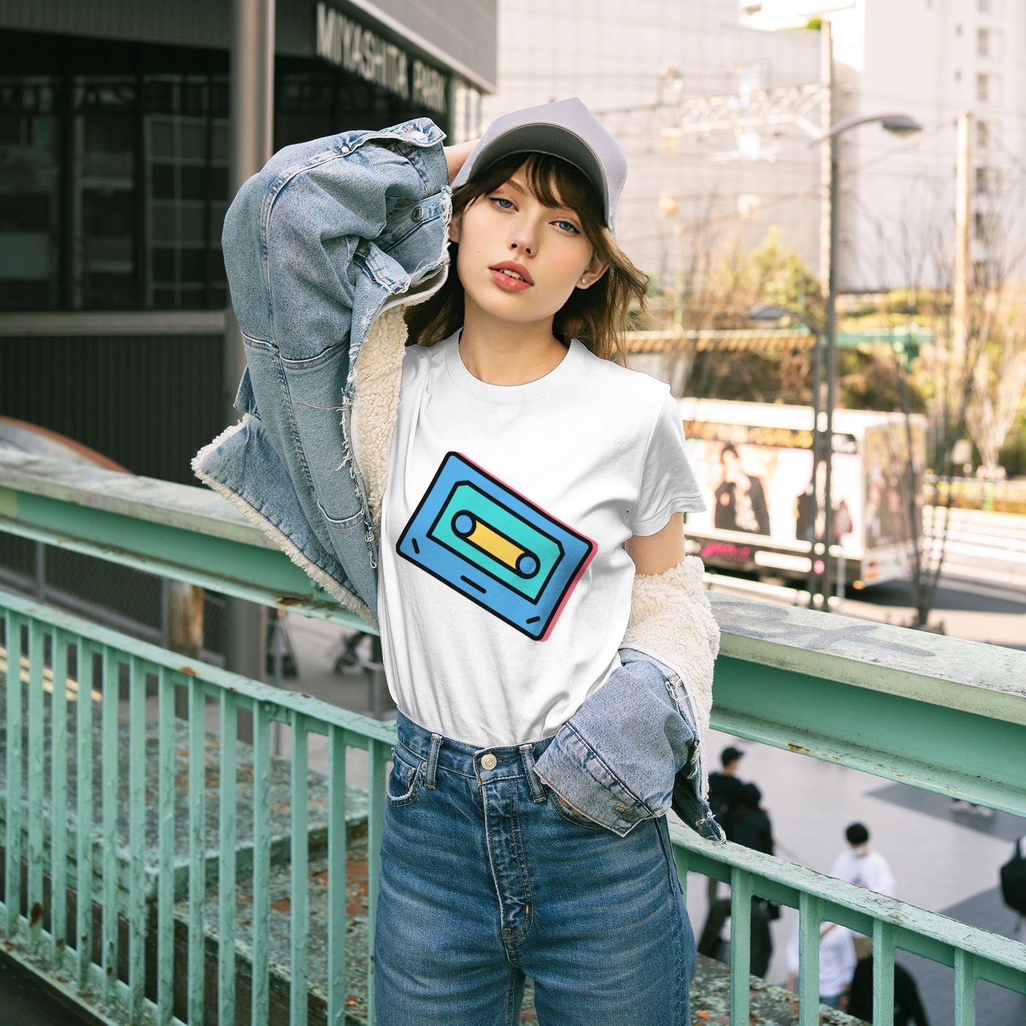 Magnetic Tape Women's Short Sleeve Cotton T-Shirt