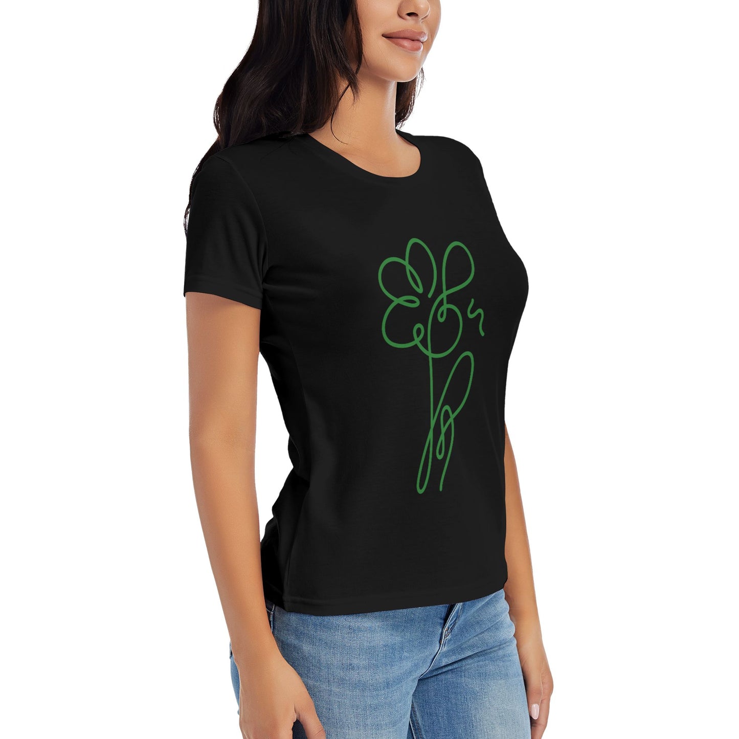 Abstract Flower Women's Short Sleeve Cotton T-Shirt