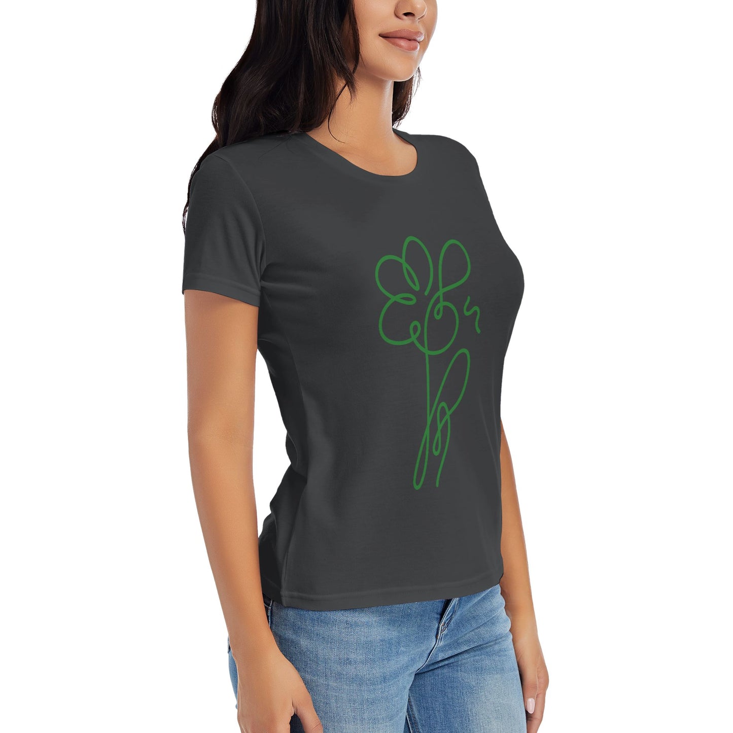 Abstract Flower Women's Short Sleeve Cotton T-Shirt